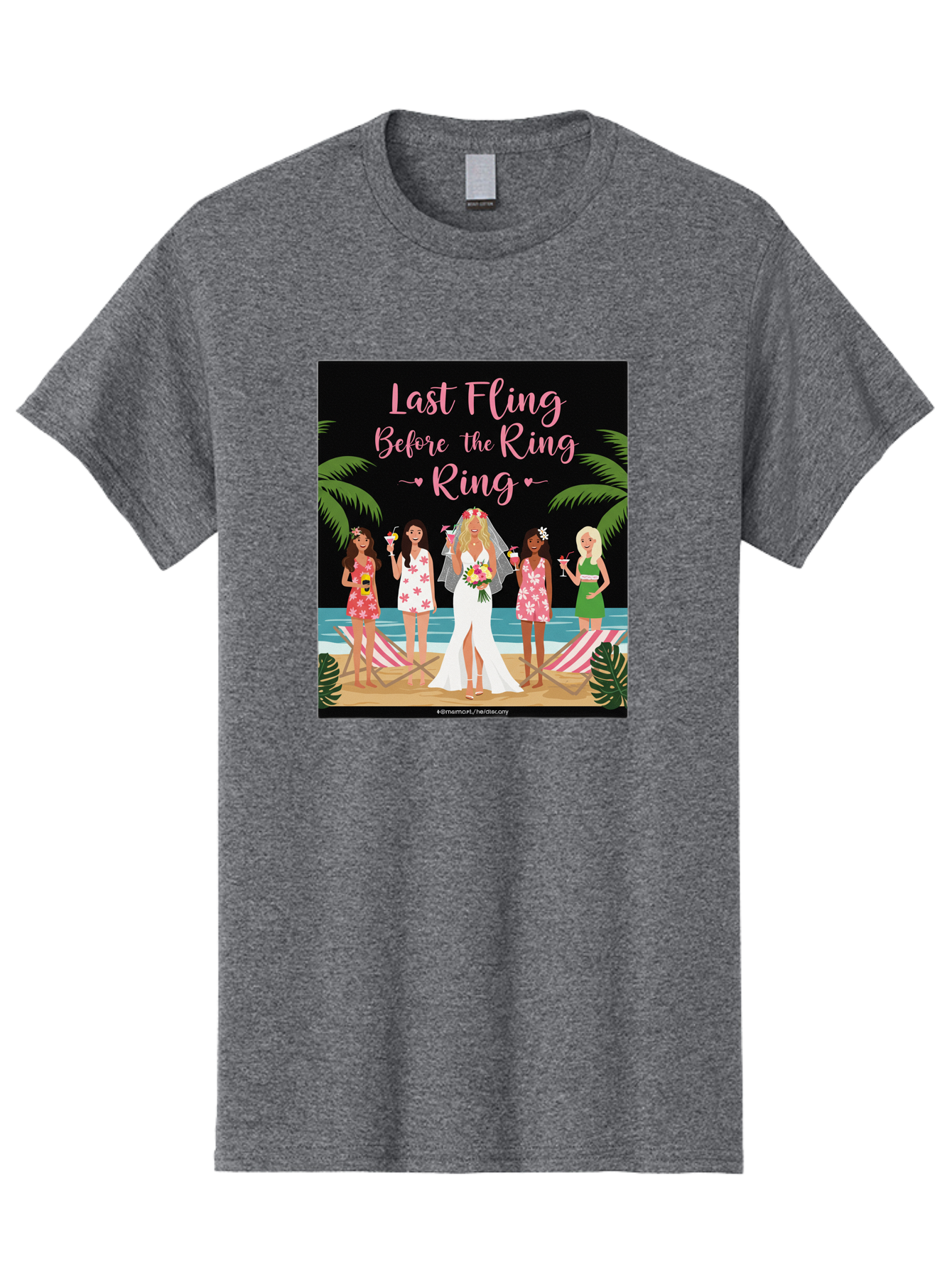 Last-Fling-Before-The-Ring Men'S Graphic Tee, 100% Cotton, Comfortable Casual Summer Wear, Machine Washable, Bride To Be, Bachelorette Party, Beach Vacation, Girls Trip, Tropical Getaway, Celebration, Hen Party, Wedding, Baa912