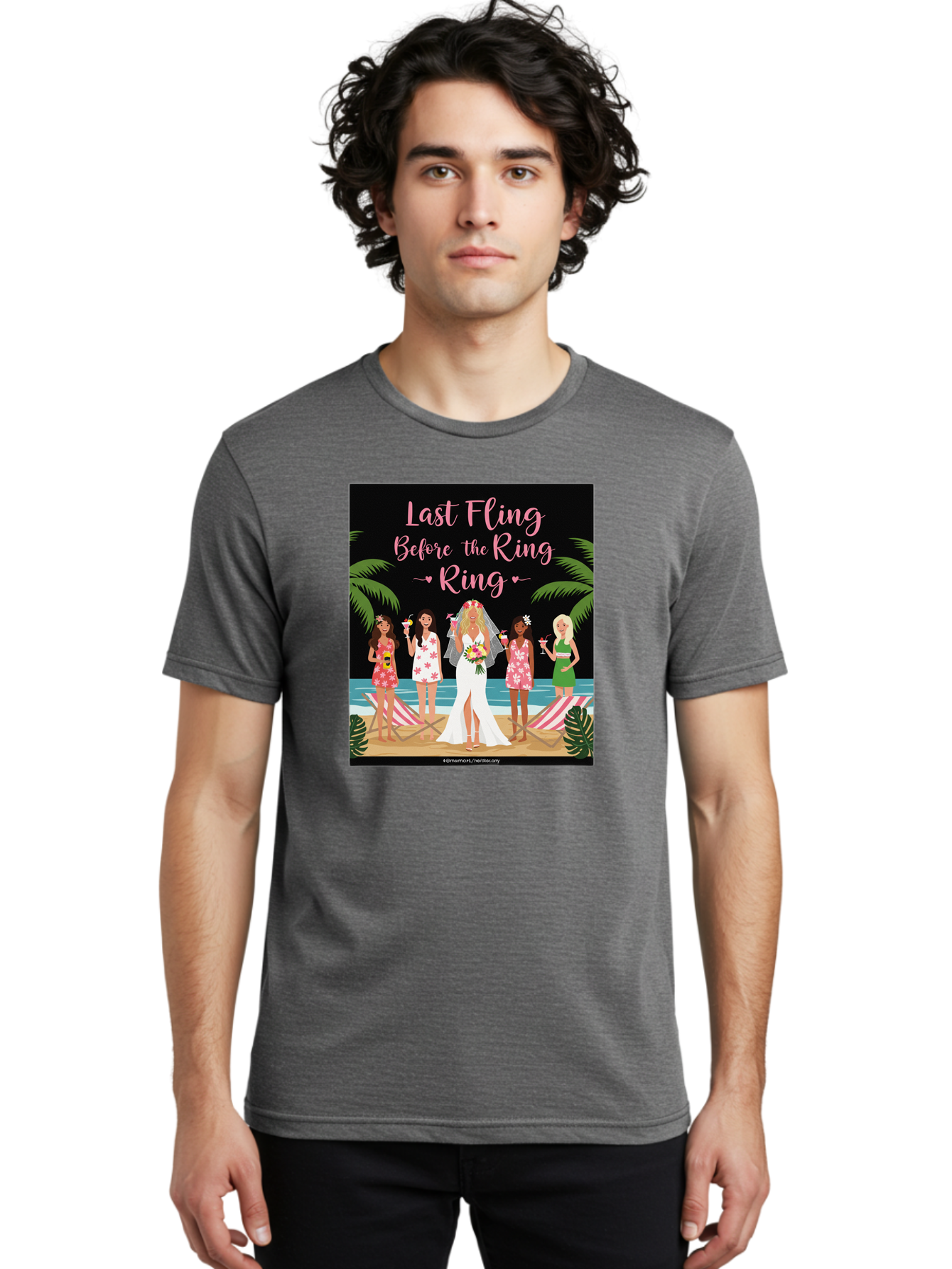 Last-Fling-Before-The-Ring Men'S Graphic Tee, 100% Cotton, Comfortable Casual Summer Wear, Machine Washable, Bride To Be, Bachelorette Party, Beach Vacation, Girls Trip, Tropical Getaway, Celebration, Hen Party, Wedding, Baa912