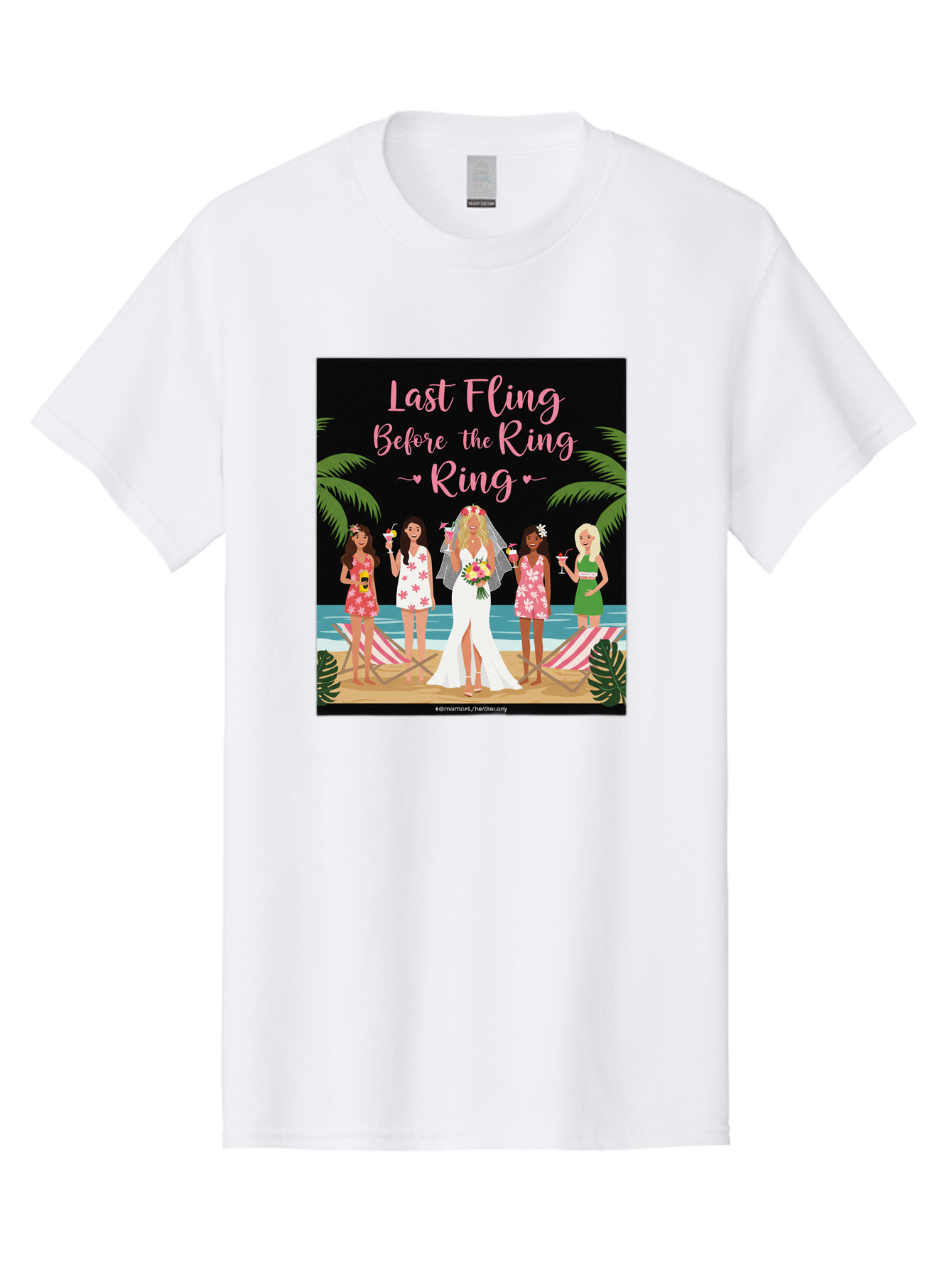 Last-Fling-Before-The-Ring Men'S Graphic Tee, 100% Cotton, Comfortable Casual Summer Wear, Machine Washable, Bride To Be, Bachelorette Party, Beach Vacation, Girls Trip, Tropical Getaway, Celebration, Hen Party, Wedding, Baa912