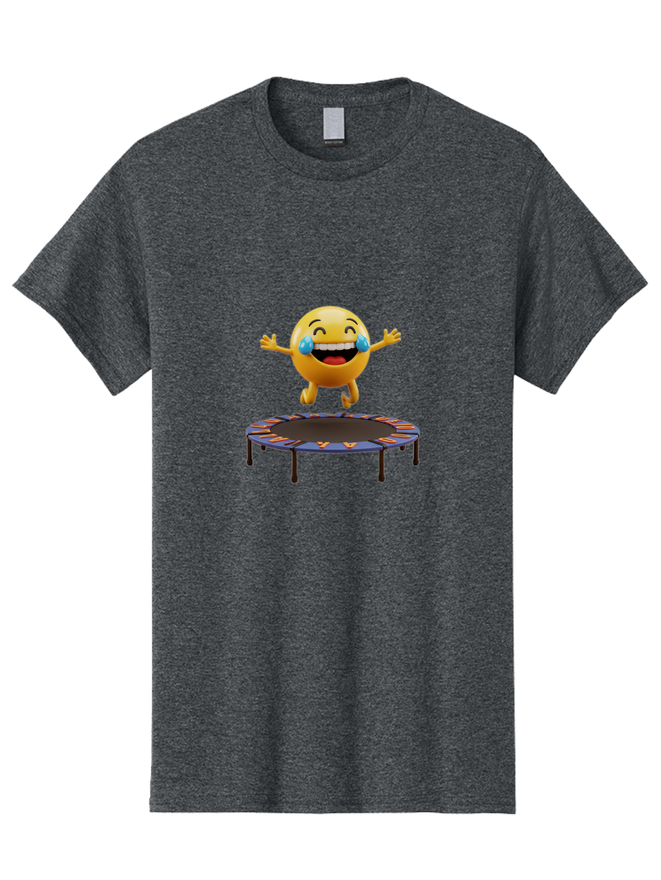 Laughing-Emoji-1 Men'S Graphic Tee, 100% Cotton, Comfortable Casual Summer Wear, Machine Washable, Happy Emoji On Trampoline, Laughing Face, Joyful Expression, Playful Atmosphere, Happy Bouncing, Funny Character, Smiley Face Baa914