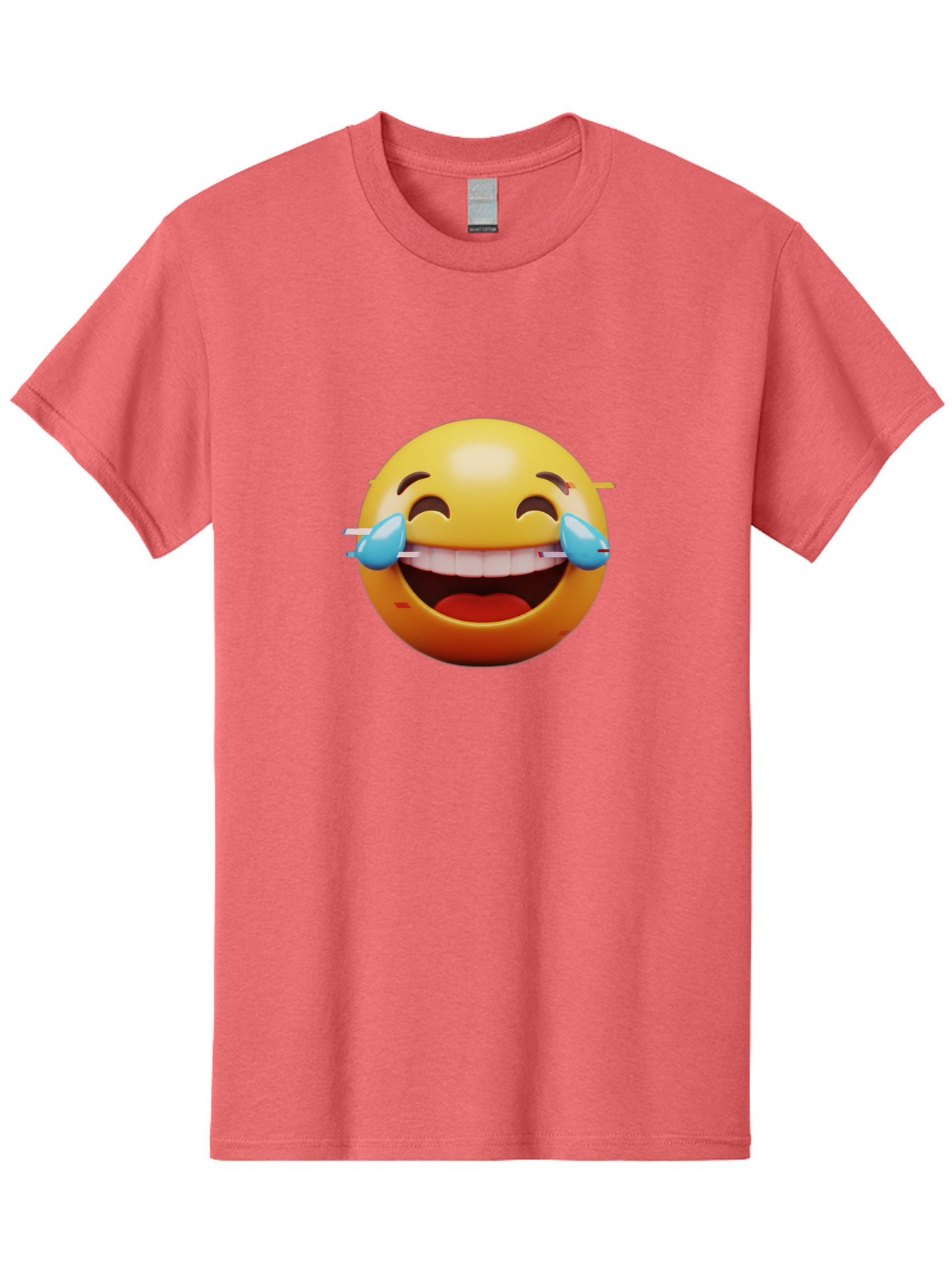 Laughing-Emoji Men'S Graphic Tee, 100% Cotton, Comfortable Casual Summer Wear, Machine Washable, Laughing Face, Happy Emoji, Joyful Expression, Smiling Face, Tears Of Joy, Funny Moment Baa915