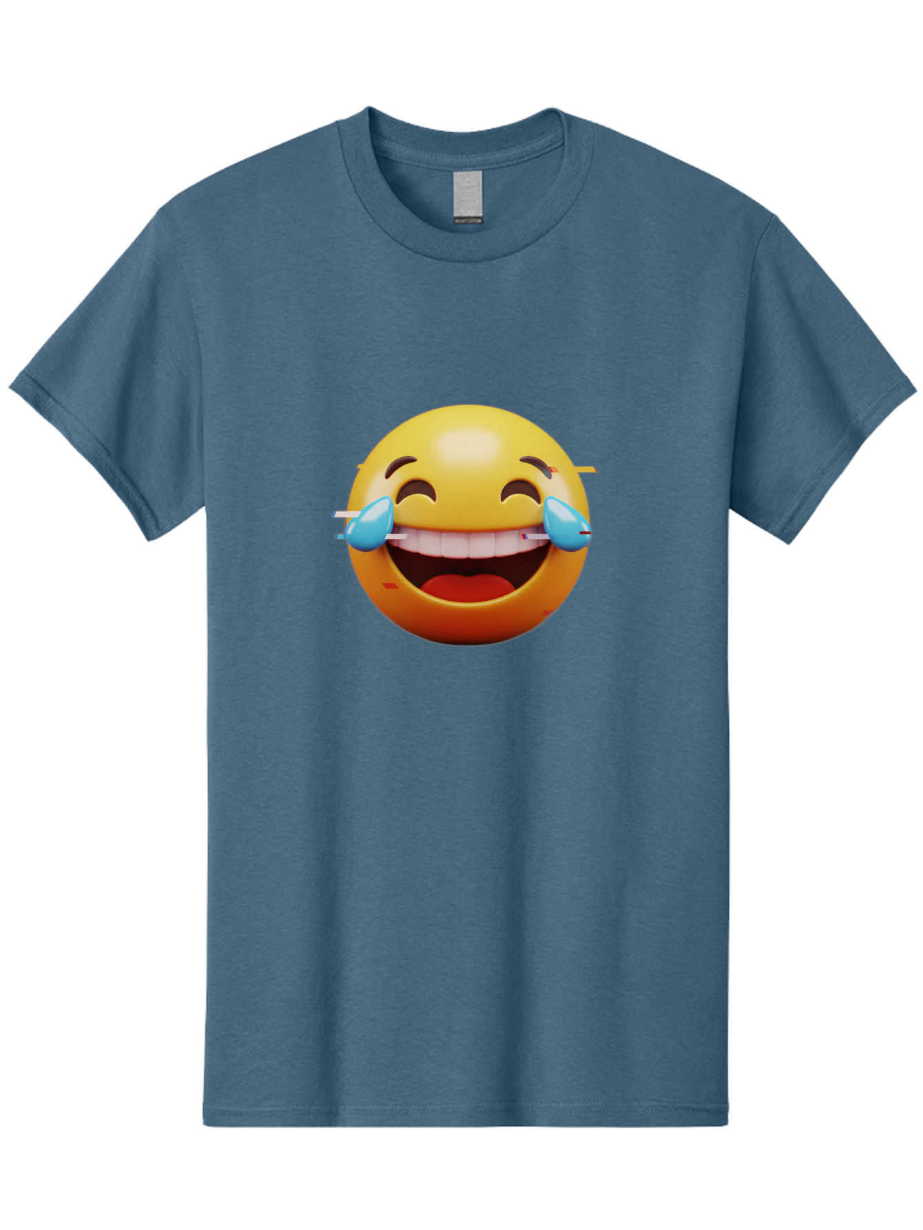 Laughing-Emoji Men'S Graphic Tee, 100% Cotton, Comfortable Casual Summer Wear, Machine Washable, Laughing Face, Happy Emoji, Joyful Expression, Smiling Face, Tears Of Joy, Funny Moment Baa915