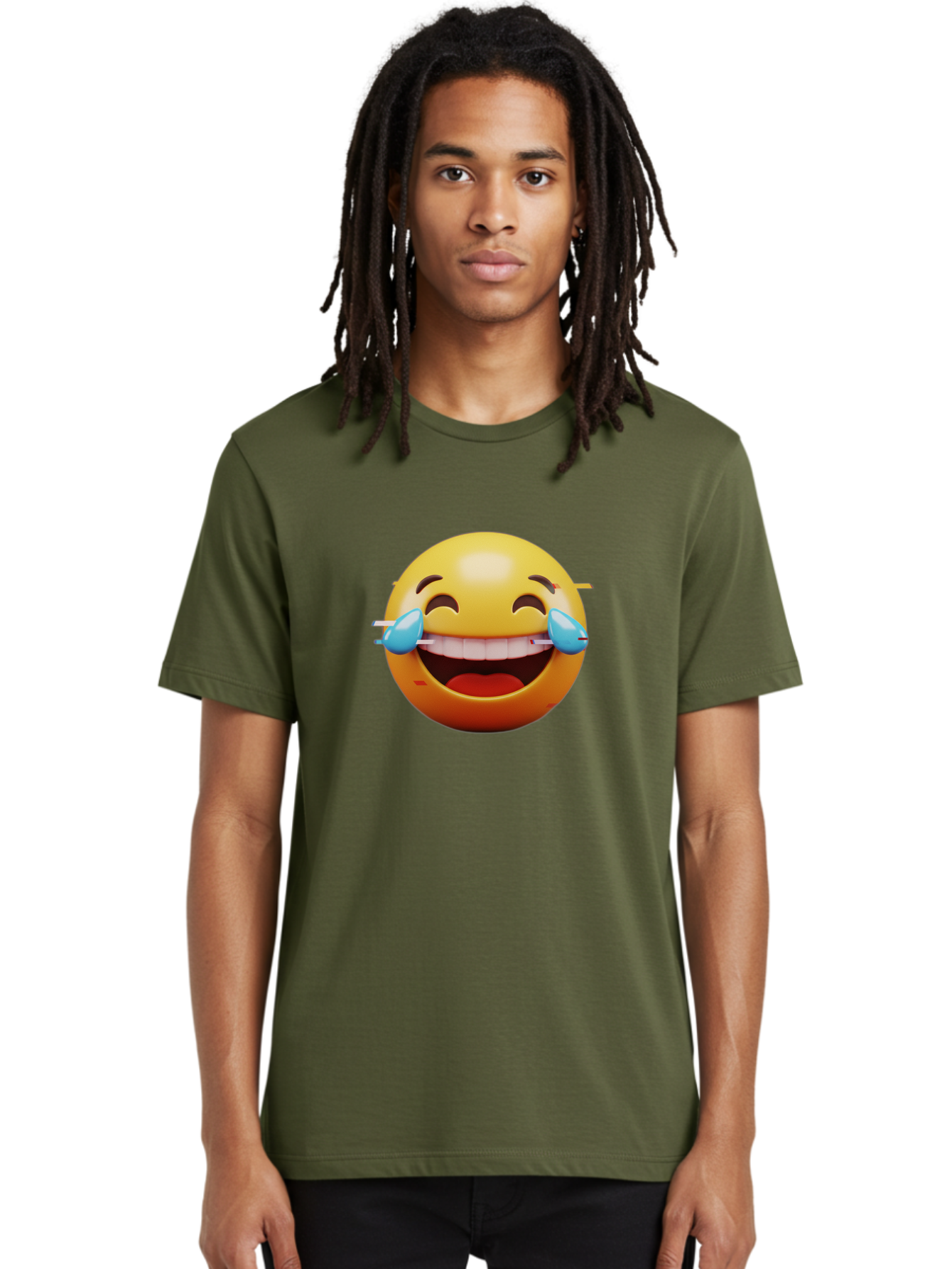Laughing-Emoji Men'S Graphic Tee, 100% Cotton, Comfortable Casual Summer Wear, Machine Washable, Laughing Face, Happy Emoji, Joyful Expression, Smiling Face, Tears Of Joy, Funny Moment Baa915