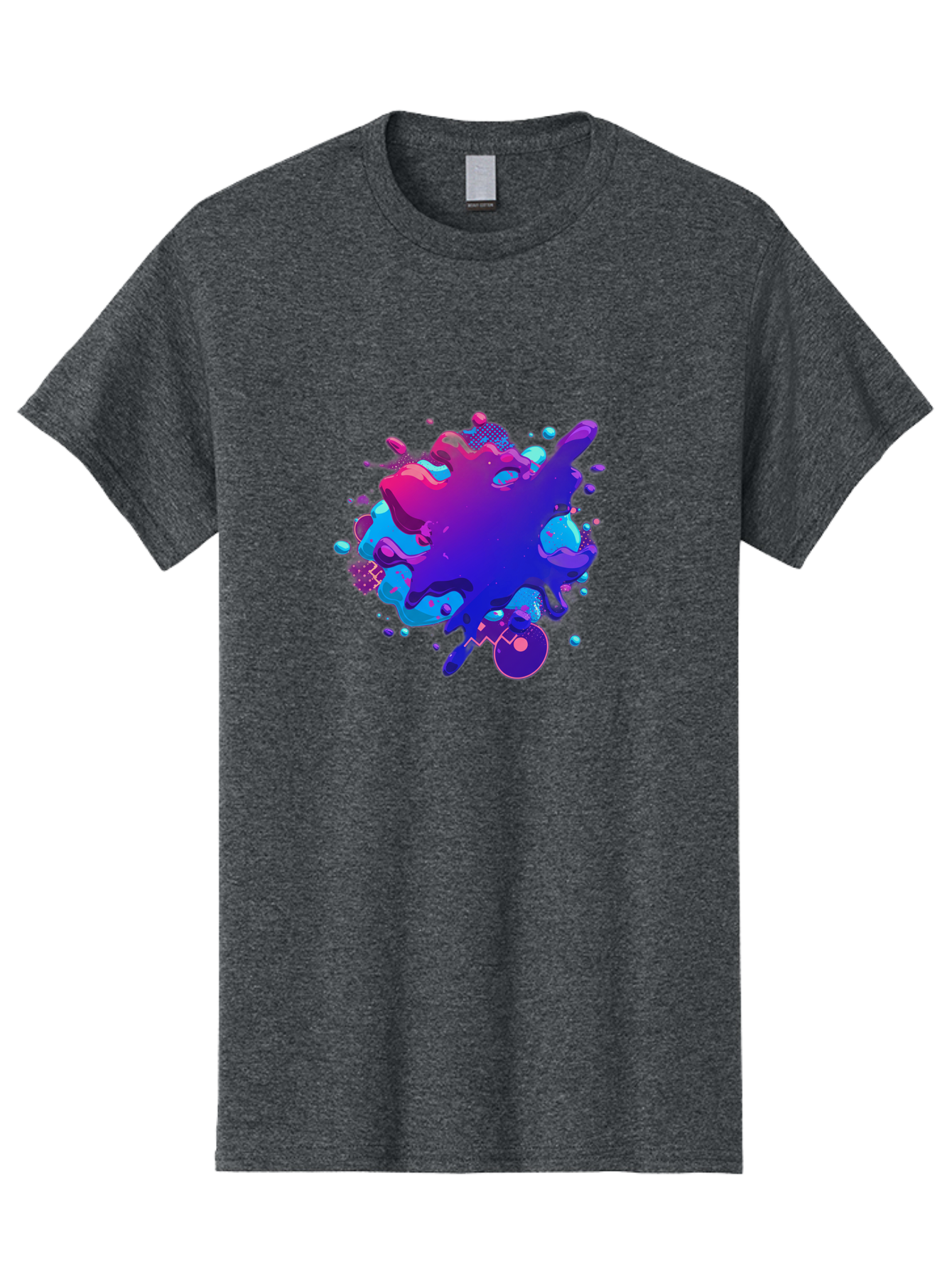 Liquid-Splash Men'S Graphic Tee, 100% Cotton, Comfortable Casual Summer Wear, Machine Washable, Purple Paint Splash, Vibrant Colors, Abstract Design, Fluid Art, Dynamic Shapes, Creative Expression, Colorful Splatter, Artistic Splash Baa923