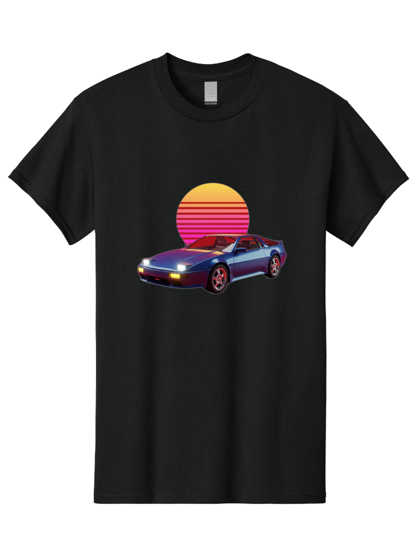 Lotus-Esprit Men'S Graphic Tee, 100% Cotton, Comfortable Casual Summer Wear, Machine Washable, Nissan 280Zx, Retro Futuristic Car, Sports Car, Vintage Automobile, Synthwave Art, Neon Lights, Gradient Sun, Retro Aesthetic, Synthwave Style Baa929