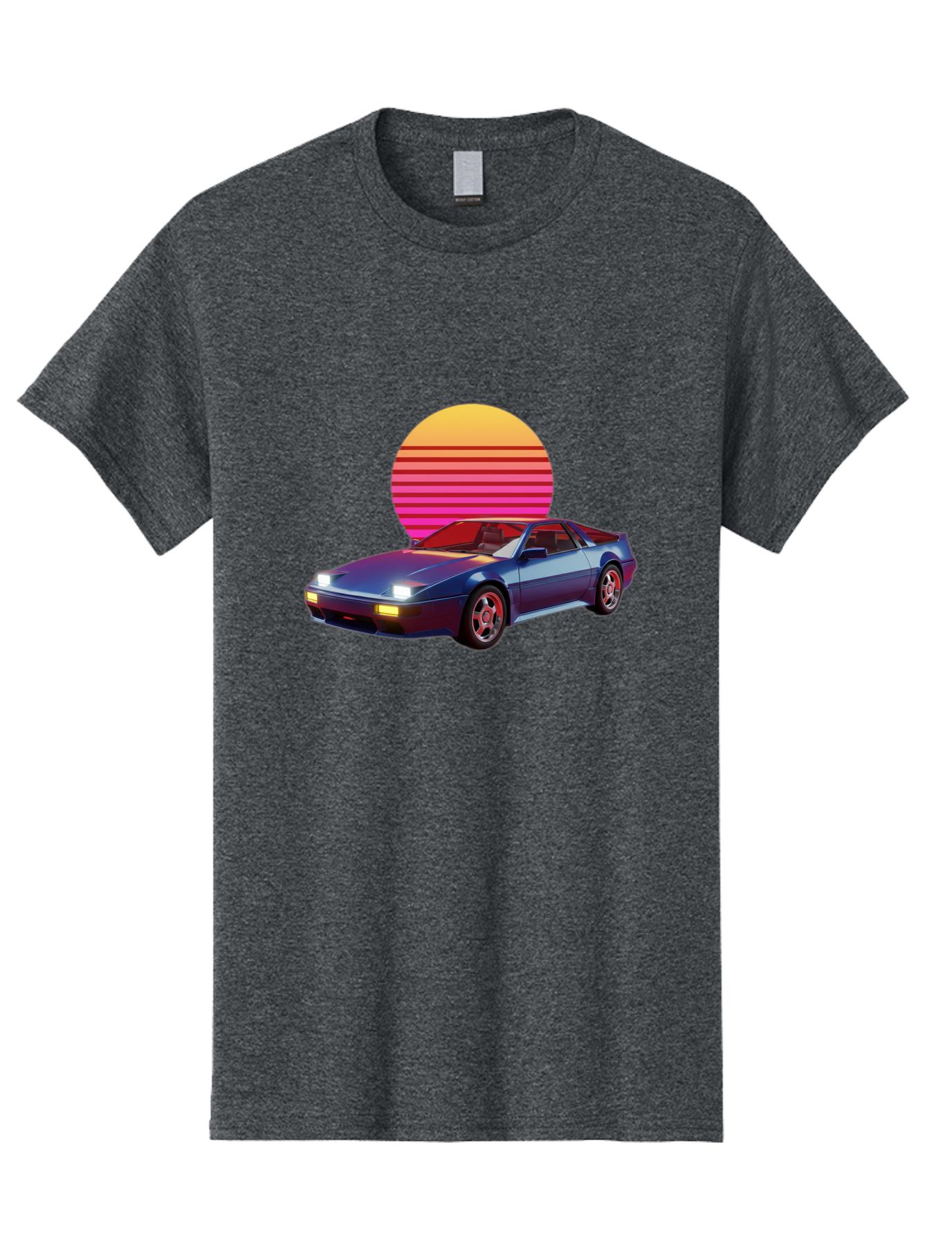 Lotus-Esprit Men'S Graphic Tee, 100% Cotton, Comfortable Casual Summer Wear, Machine Washable, Nissan 280Zx, Retro Futuristic Car, Sports Car, Vintage Automobile, Synthwave Art, Neon Lights, Gradient Sun, Retro Aesthetic, Synthwave Style Baa929