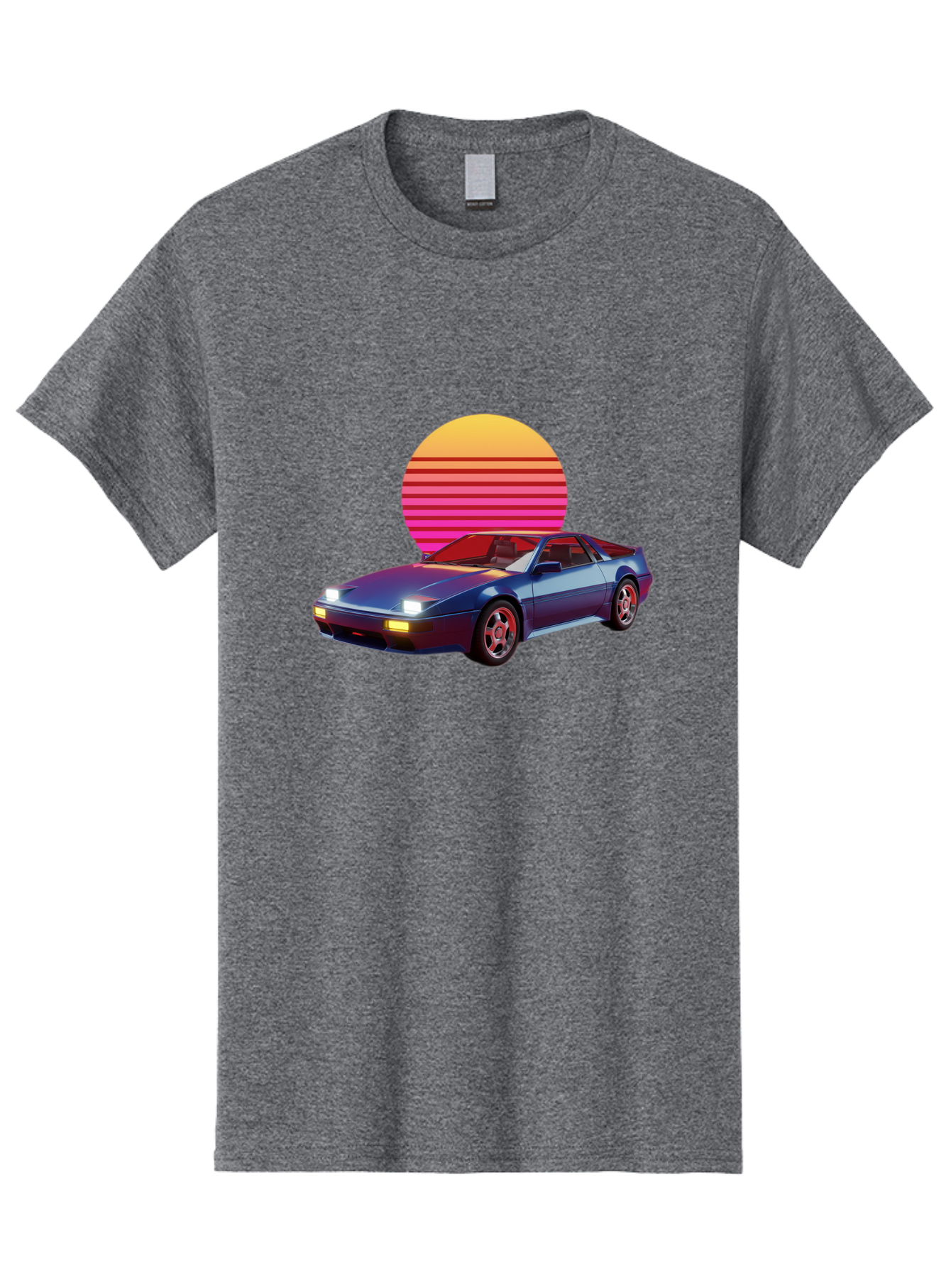 Lotus-Esprit Men'S Graphic Tee, 100% Cotton, Comfortable Casual Summer Wear, Machine Washable, Nissan 280Zx, Retro Futuristic Car, Sports Car, Vintage Automobile, Synthwave Art, Neon Lights, Gradient Sun, Retro Aesthetic, Synthwave Style Baa929