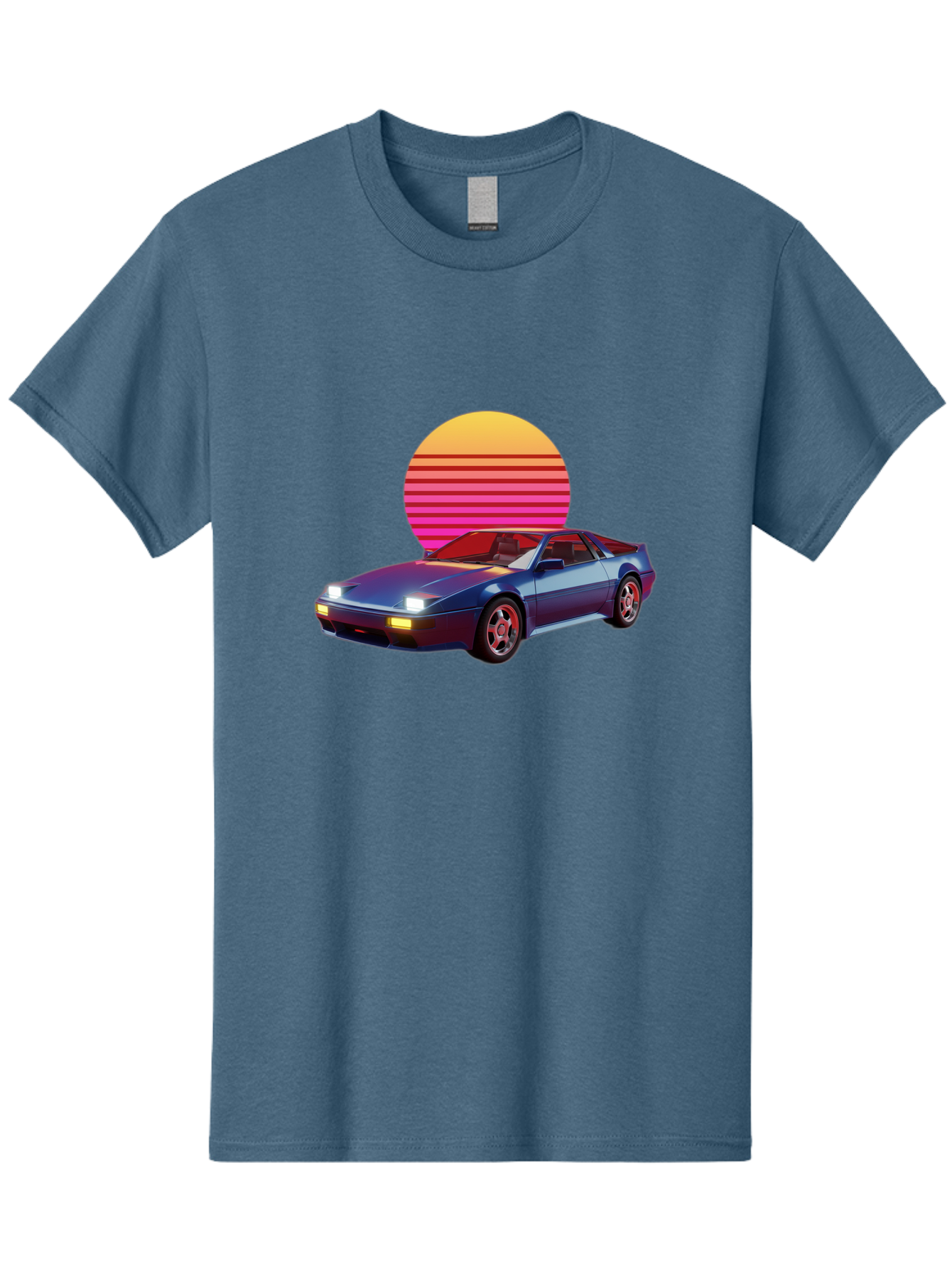 Lotus-Esprit Men'S Graphic Tee, 100% Cotton, Comfortable Casual Summer Wear, Machine Washable, Nissan 280Zx, Retro Futuristic Car, Sports Car, Vintage Automobile, Synthwave Art, Neon Lights, Gradient Sun, Retro Aesthetic, Synthwave Style Baa929