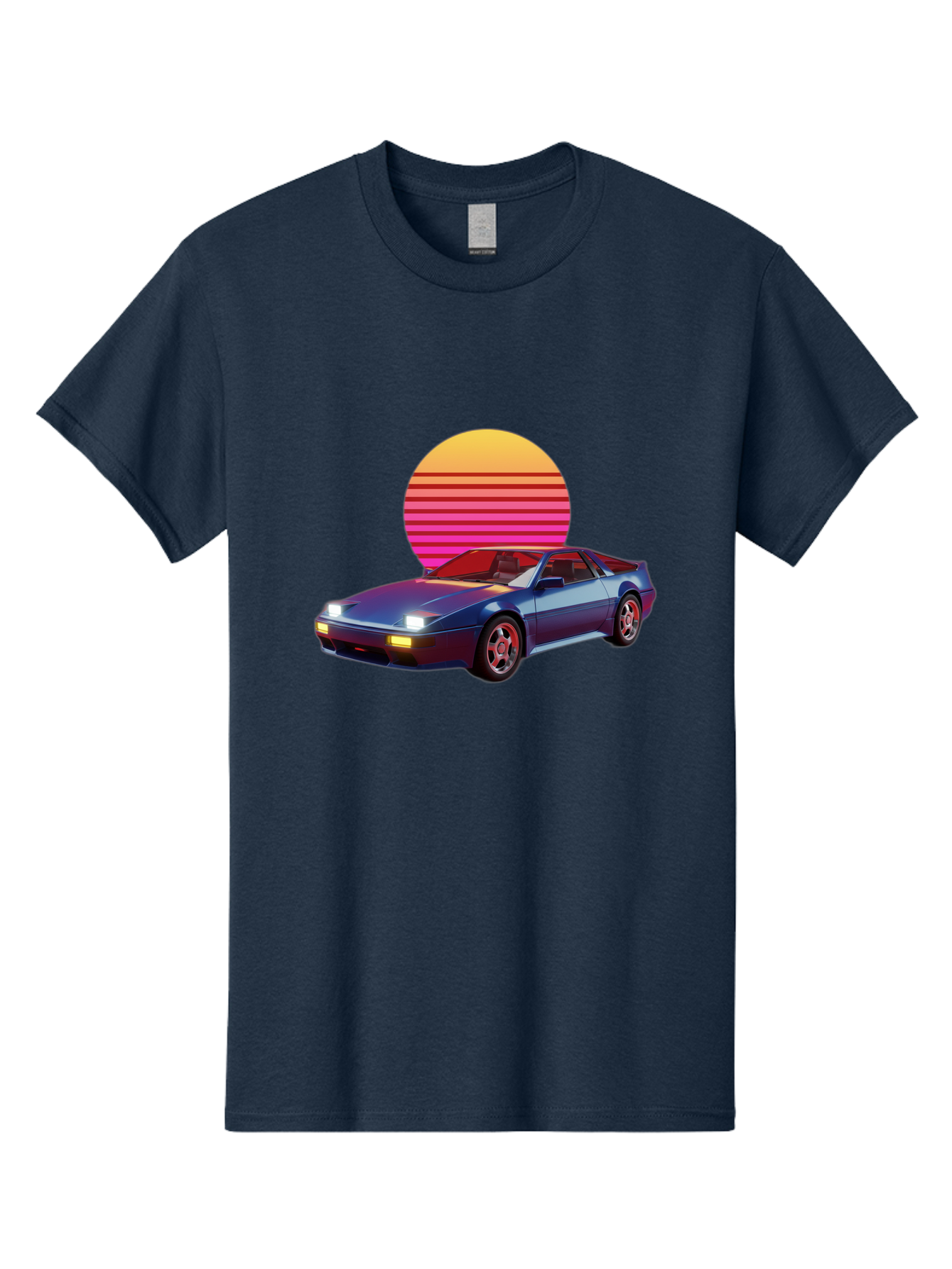 Lotus-Esprit Men'S Graphic Tee, 100% Cotton, Comfortable Casual Summer Wear, Machine Washable, Nissan 280Zx, Retro Futuristic Car, Sports Car, Vintage Automobile, Synthwave Art, Neon Lights, Gradient Sun, Retro Aesthetic, Synthwave Style Baa929