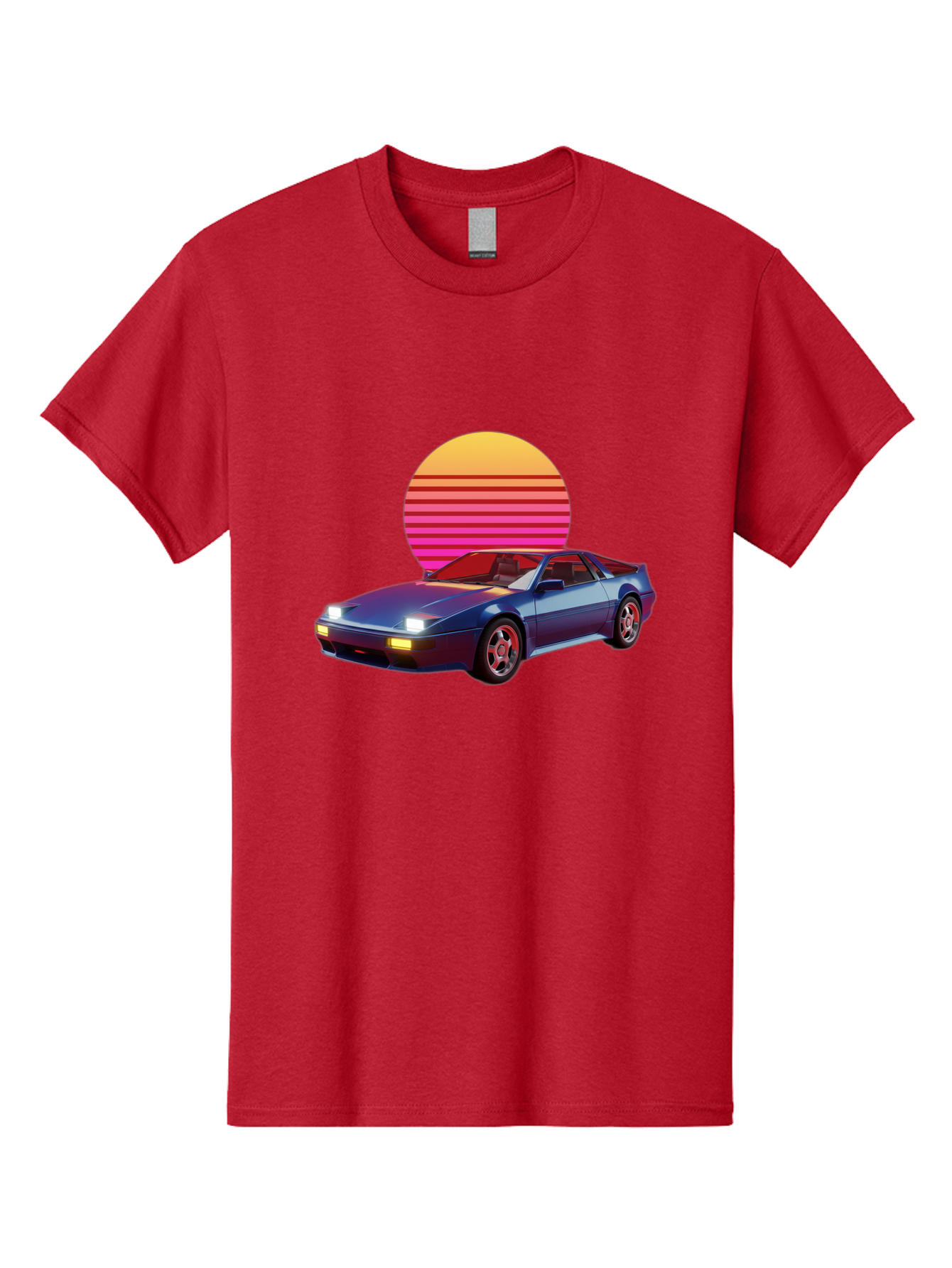 Lotus-Esprit Men'S Graphic Tee, 100% Cotton, Comfortable Casual Summer Wear, Machine Washable, Nissan 280Zx, Retro Futuristic Car, Sports Car, Vintage Automobile, Synthwave Art, Neon Lights, Gradient Sun, Retro Aesthetic, Synthwave Style Baa929