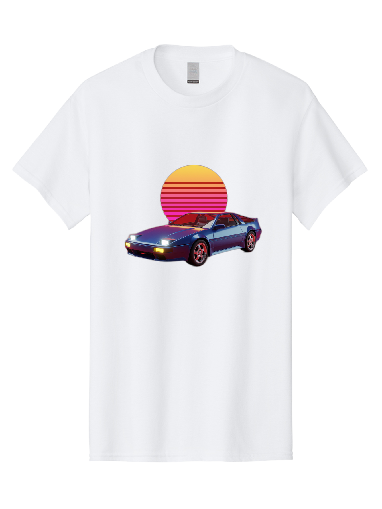 Lotus-Esprit Men'S Graphic Tee, 100% Cotton, Comfortable Casual Summer Wear, Machine Washable, Nissan 280Zx, Retro Futuristic Car, Sports Car, Vintage Automobile, Synthwave Art, Neon Lights, Gradient Sun, Retro Aesthetic, Synthwave Style Baa929