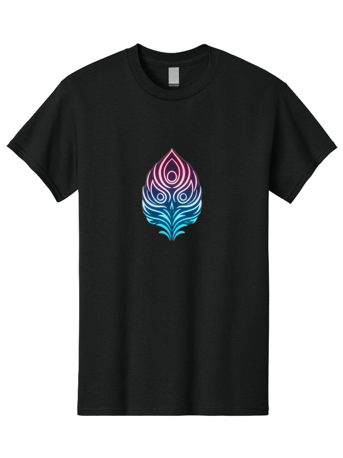 Lotus-Flower Men'S Graphic Tee, 100% Cotton, Comfortable Casual Summer Wear, Machine Washable, Stylized Lotus Leaf, Gradient Colors, Abstract Design, Mystical Symbol, Spiritual Icon, Bohemian Style, Vibrant Colors, Swirling Patterns, Baa930