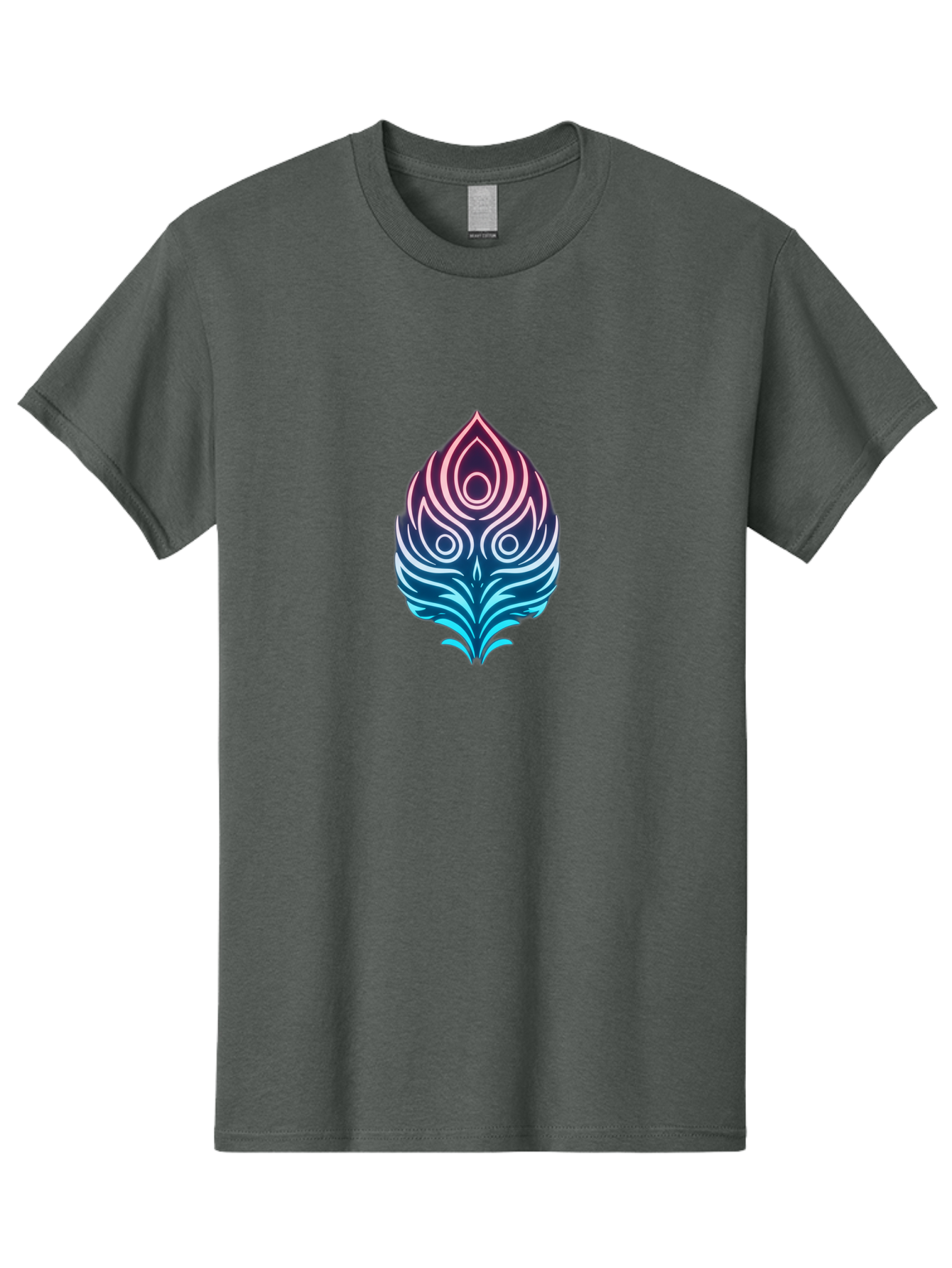 Lotus-Flower Men'S Graphic Tee, 100% Cotton, Comfortable Casual Summer Wear, Machine Washable, Stylized Lotus Leaf, Gradient Colors, Abstract Design, Mystical Symbol, Spiritual Icon, Bohemian Style, Vibrant Colors, Swirling Patterns, Baa930