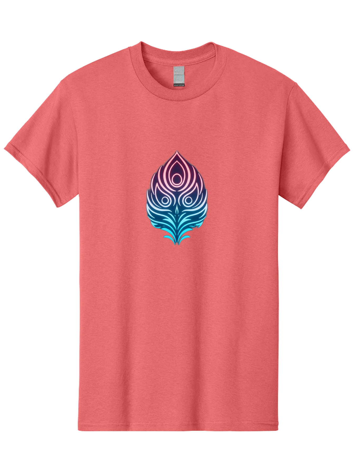 Lotus-Flower Men'S Graphic Tee, 100% Cotton, Comfortable Casual Summer Wear, Machine Washable, Stylized Lotus Leaf, Gradient Colors, Abstract Design, Mystical Symbol, Spiritual Icon, Bohemian Style, Vibrant Colors, Swirling Patterns, Baa930
