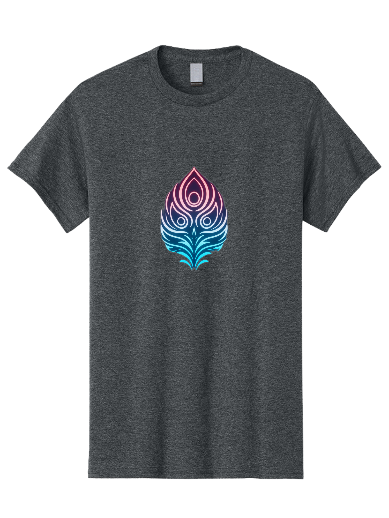 Lotus-Flower Men'S Graphic Tee, 100% Cotton, Comfortable Casual Summer Wear, Machine Washable, Stylized Lotus Leaf, Gradient Colors, Abstract Design, Mystical Symbol, Spiritual Icon, Bohemian Style, Vibrant Colors, Swirling Patterns, Baa930