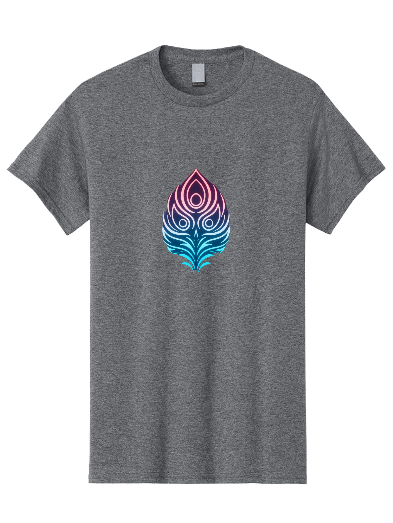 Lotus-Flower Men'S Graphic Tee, 100% Cotton, Comfortable Casual Summer Wear, Machine Washable, Stylized Lotus Leaf, Gradient Colors, Abstract Design, Mystical Symbol, Spiritual Icon, Bohemian Style, Vibrant Colors, Swirling Patterns, Baa930