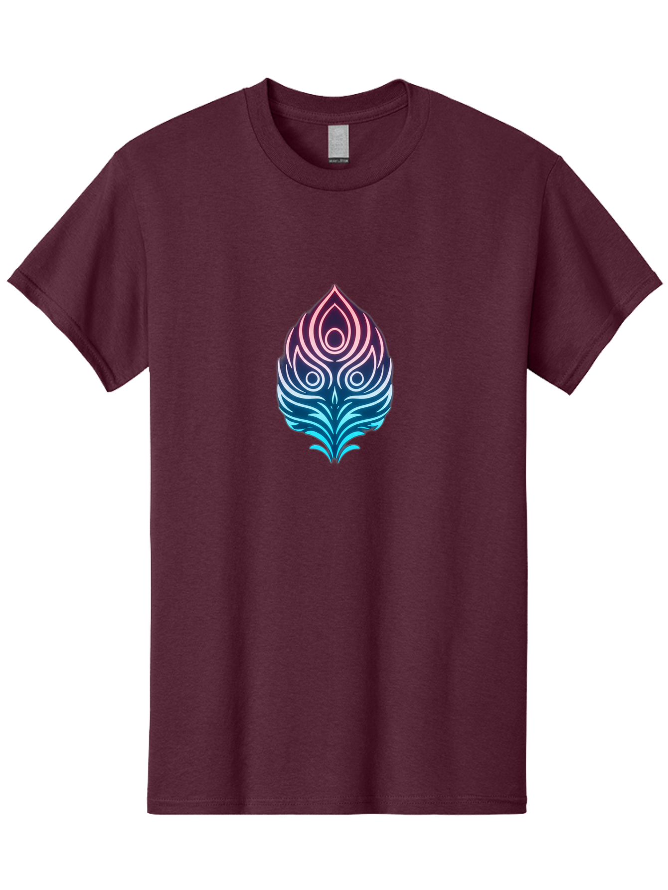Lotus-Flower Men'S Graphic Tee, 100% Cotton, Comfortable Casual Summer Wear, Machine Washable, Stylized Lotus Leaf, Gradient Colors, Abstract Design, Mystical Symbol, Spiritual Icon, Bohemian Style, Vibrant Colors, Swirling Patterns, Baa930