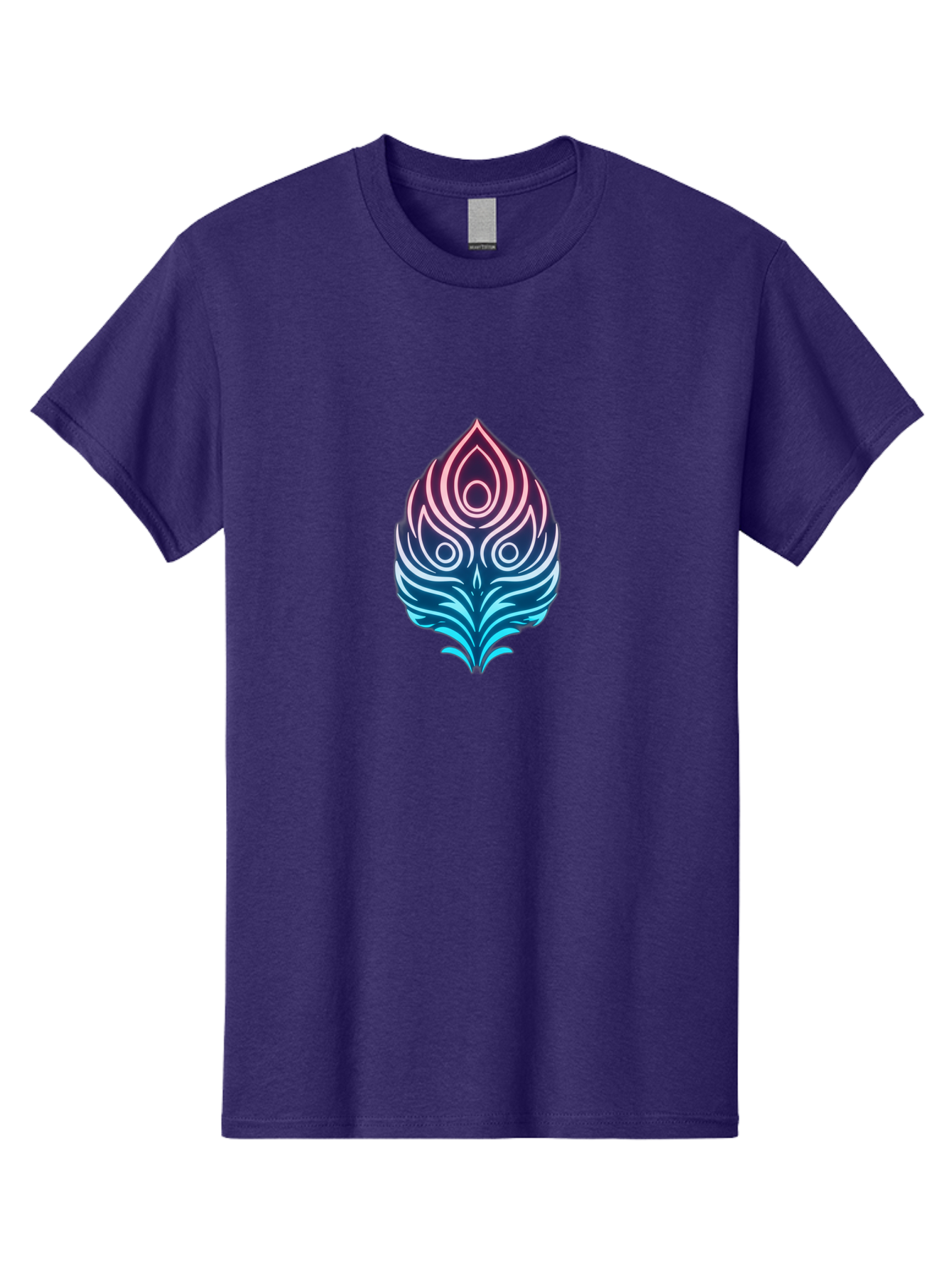 Lotus-Flower Men'S Graphic Tee, 100% Cotton, Comfortable Casual Summer Wear, Machine Washable, Stylized Lotus Leaf, Gradient Colors, Abstract Design, Mystical Symbol, Spiritual Icon, Bohemian Style, Vibrant Colors, Swirling Patterns, Baa930