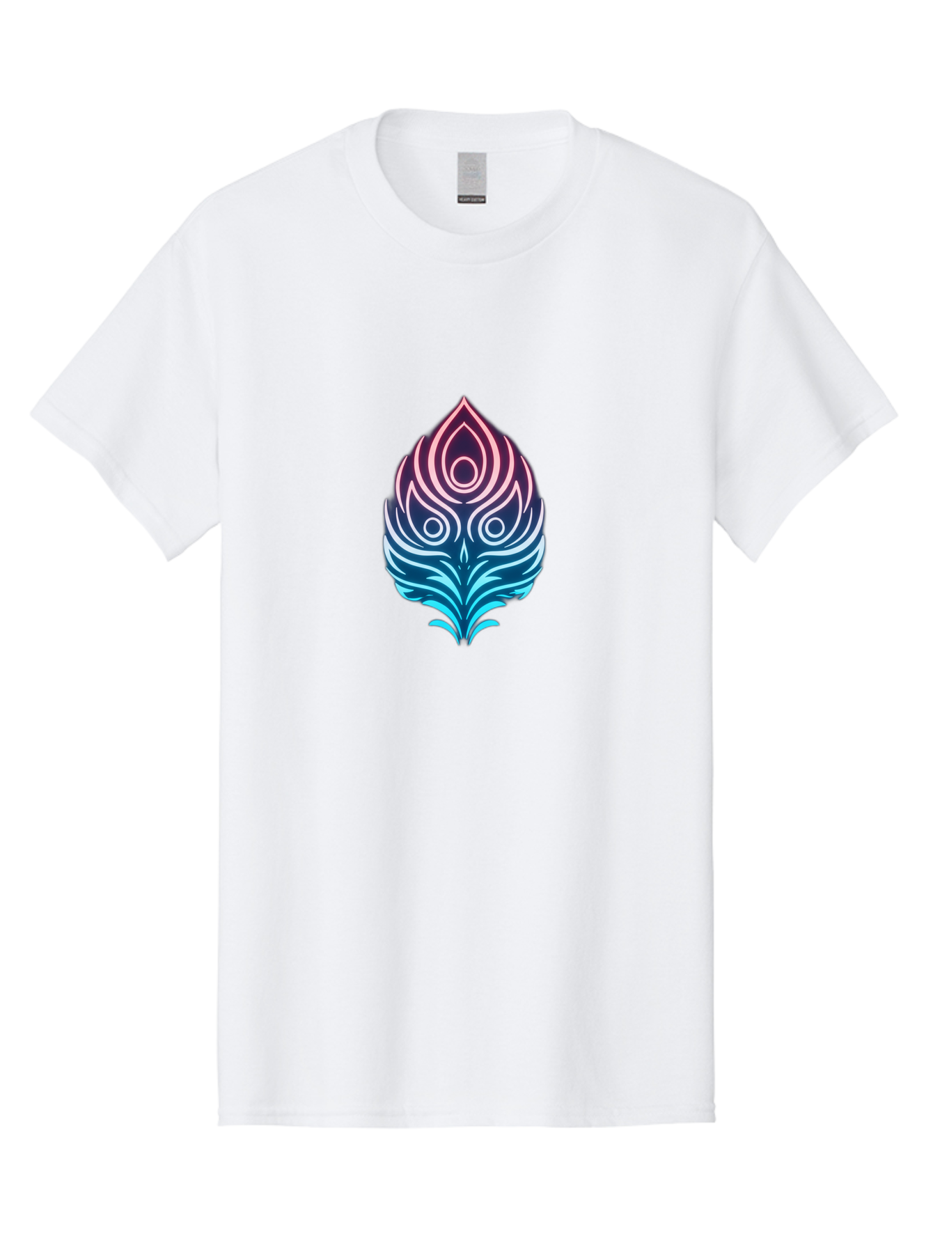 Lotus-Flower Men'S Graphic Tee, 100% Cotton, Comfortable Casual Summer Wear, Machine Washable, Stylized Lotus Leaf, Gradient Colors, Abstract Design, Mystical Symbol, Spiritual Icon, Bohemian Style, Vibrant Colors, Swirling Patterns, Baa930