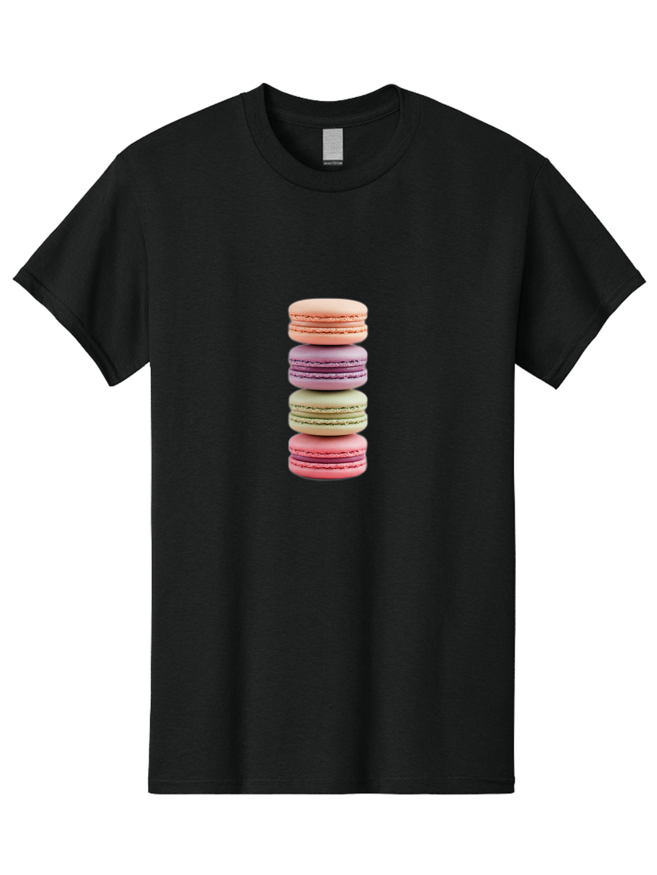 Macaron-Stack Men'S Graphic Tee, 100% Cotton, Comfortable Casual Summer Wear, Machine Washable, Colorful Macarons, Pastel Colors, Sweet Treats, Stacked Macarons, Macaron Tower, French Dessert, Baked Goods, Delicate Cookies, Sweet Indulgence, Baa938