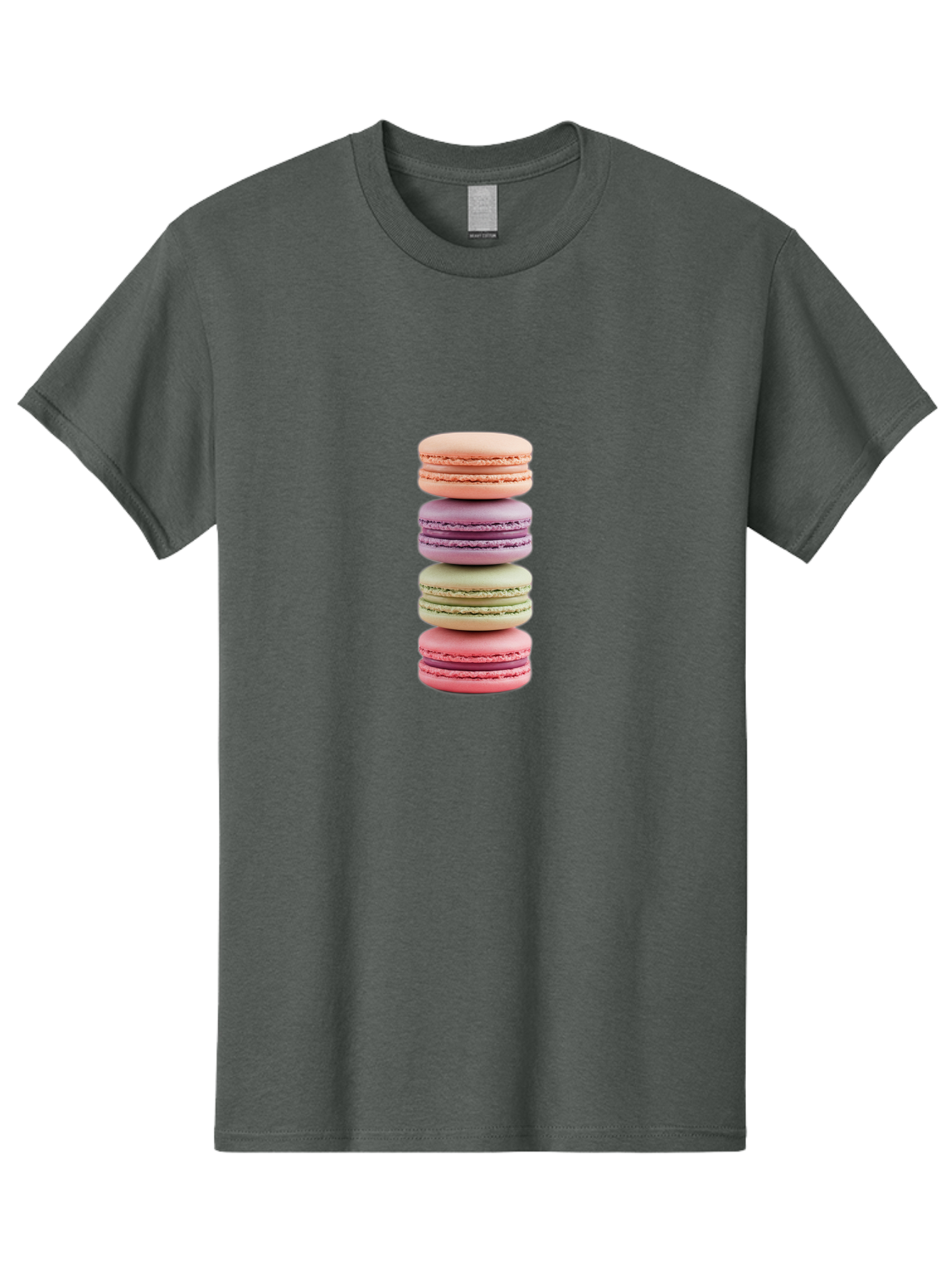 Macaron-Stack Men'S Graphic Tee, 100% Cotton, Comfortable Casual Summer Wear, Machine Washable, Colorful Macarons, Pastel Colors, Sweet Treats, Stacked Macarons, Macaron Tower, French Dessert, Baked Goods, Delicate Cookies, Sweet Indulgence, Baa938
