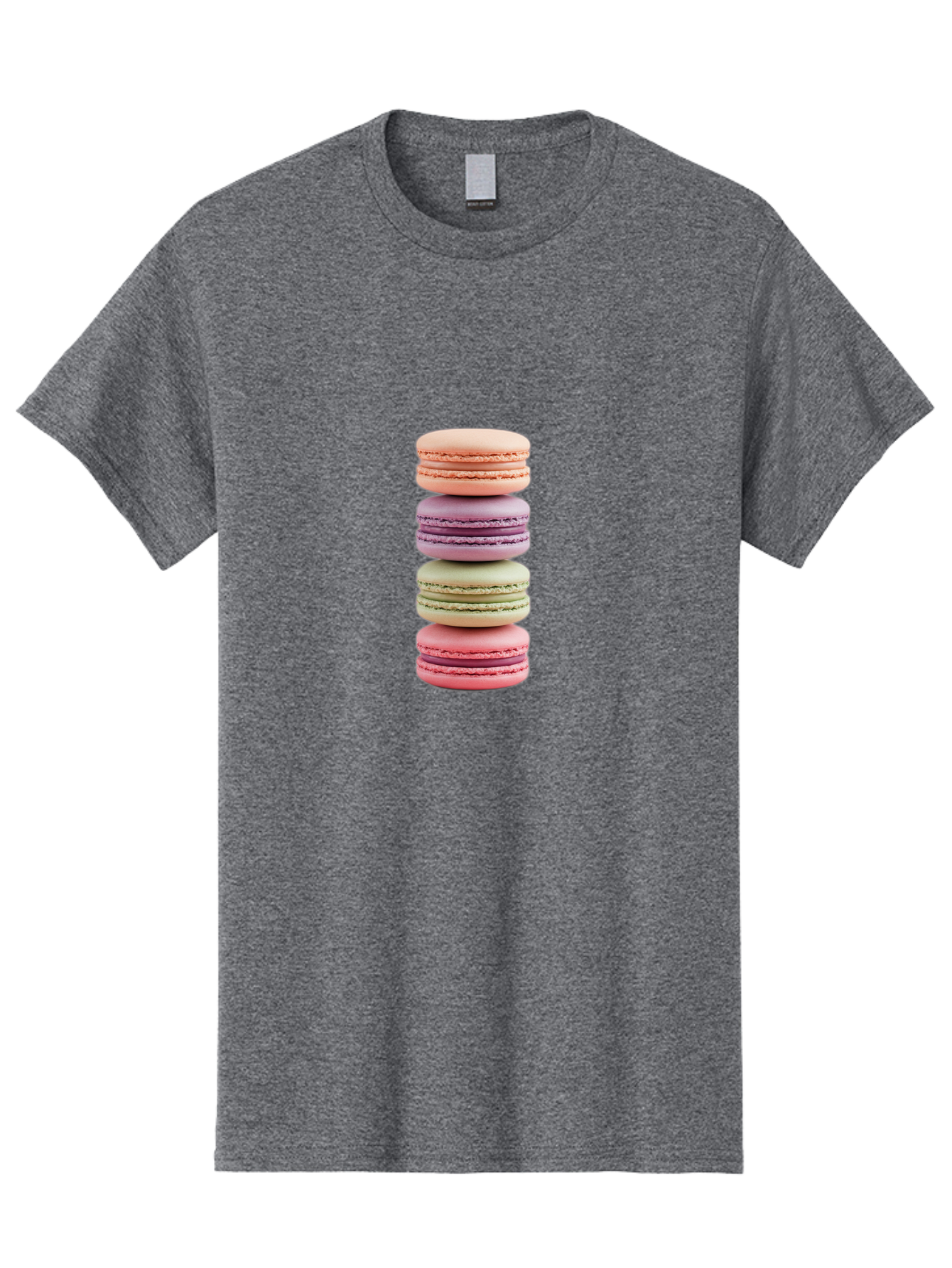 Macaron-Stack Men'S Graphic Tee, 100% Cotton, Comfortable Casual Summer Wear, Machine Washable, Colorful Macarons, Pastel Colors, Sweet Treats, Stacked Macarons, Macaron Tower, French Dessert, Baked Goods, Delicate Cookies, Sweet Indulgence, Baa938