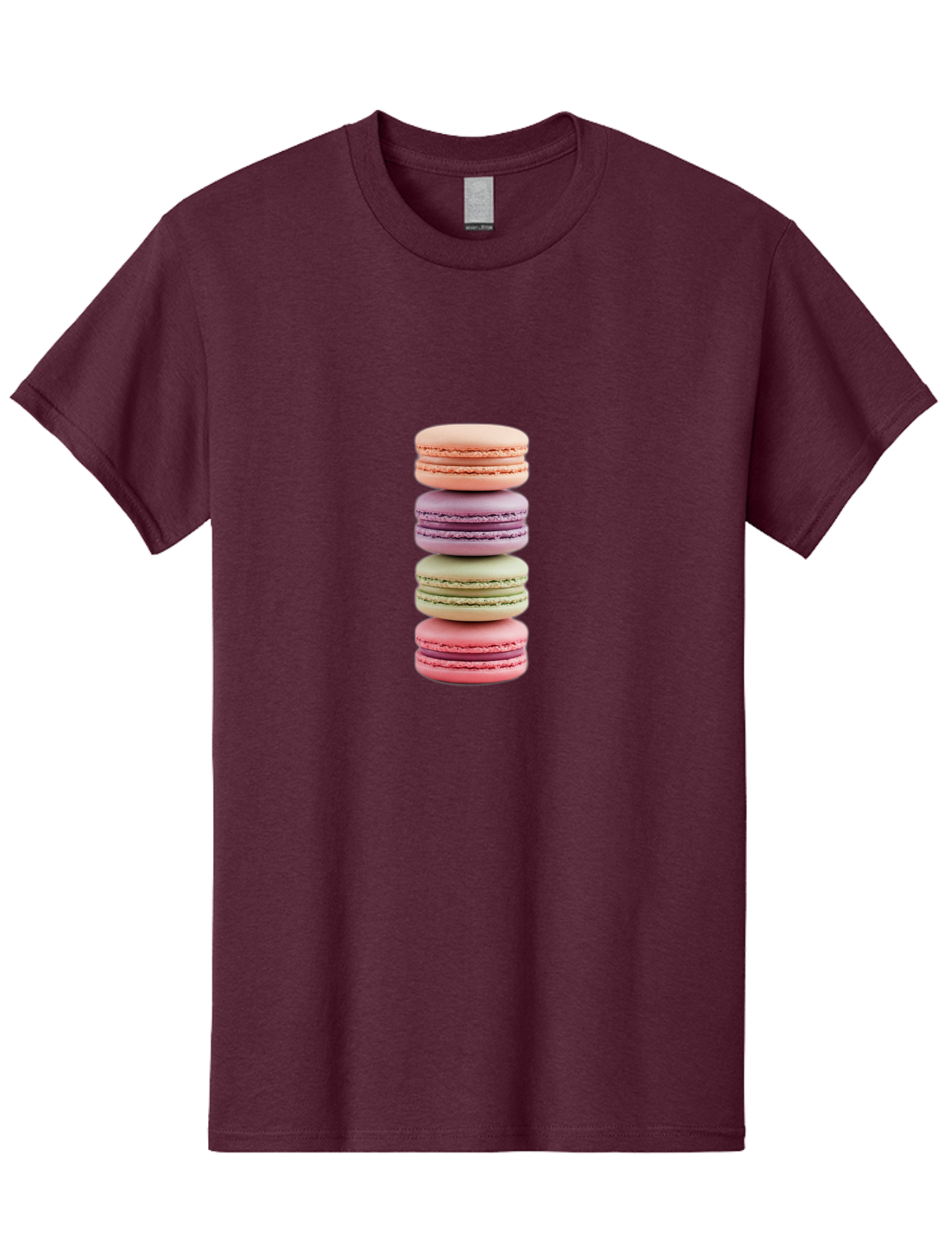 Macaron-Stack Men'S Graphic Tee, 100% Cotton, Comfortable Casual Summer Wear, Machine Washable, Colorful Macarons, Pastel Colors, Sweet Treats, Stacked Macarons, Macaron Tower, French Dessert, Baked Goods, Delicate Cookies, Sweet Indulgence, Baa938