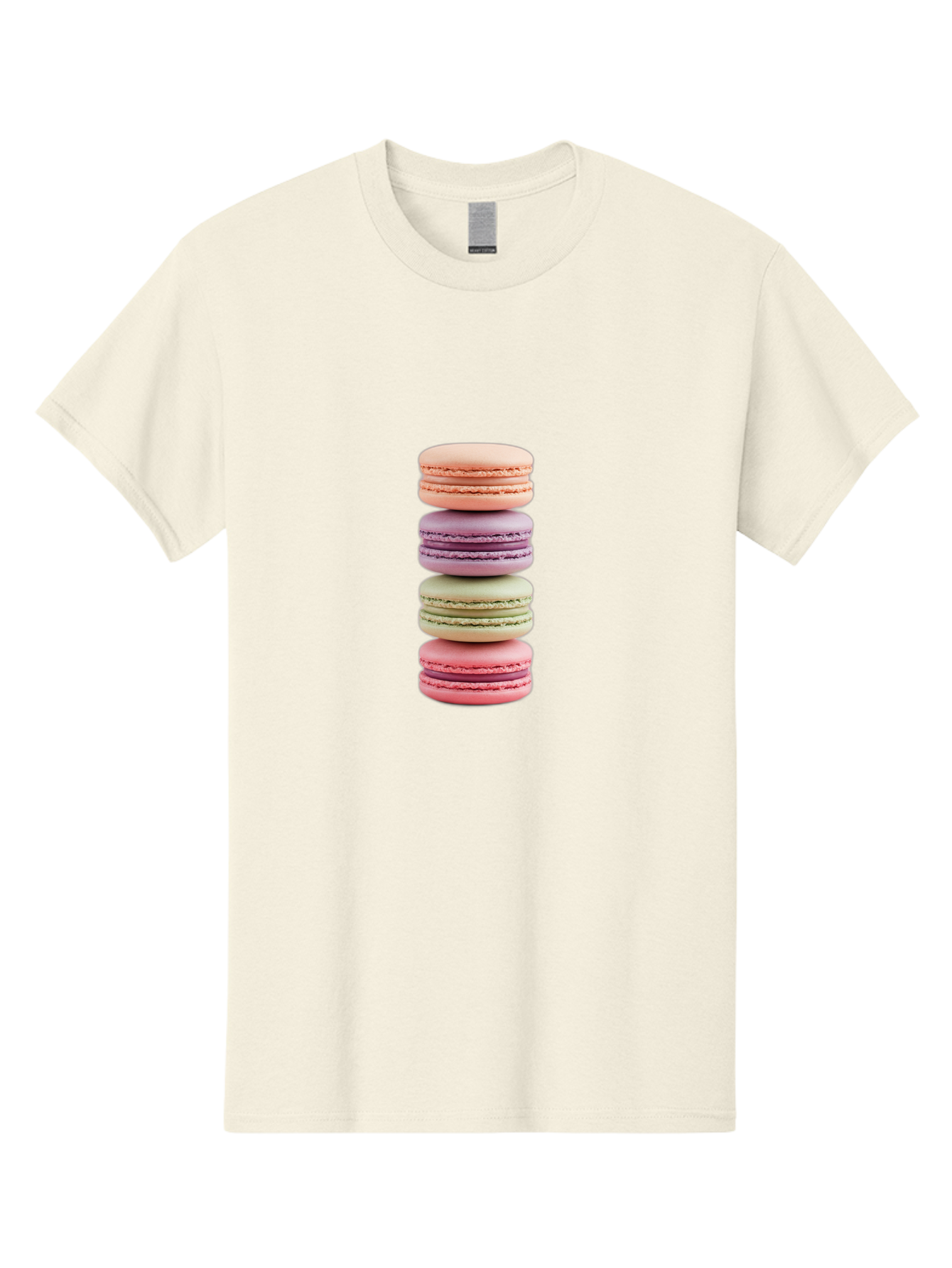 Macaron-Stack Men'S Graphic Tee, 100% Cotton, Comfortable Casual Summer Wear, Machine Washable, Colorful Macarons, Pastel Colors, Sweet Treats, Stacked Macarons, Macaron Tower, French Dessert, Baked Goods, Delicate Cookies, Sweet Indulgence, Baa938