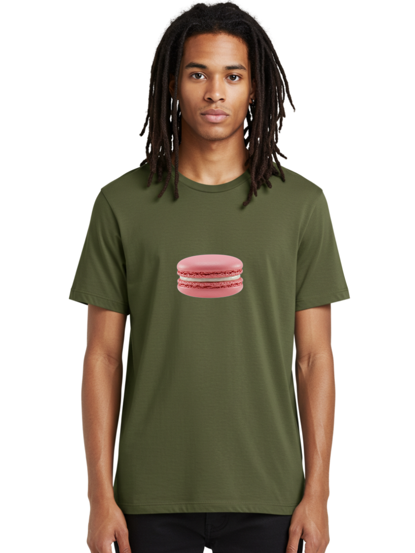 Macaron Men'S Graphic Tee, 100% Cotton, Comfortable Casual Summer Wear, Machine Washable, Pink Macaron, French Dessert, Sweet Treat, Meringue-Based Cookie, Creamy Filling, Delicate Texture, Pastel Colors, Bakery Delights, Sweet Indulgence, Baa942