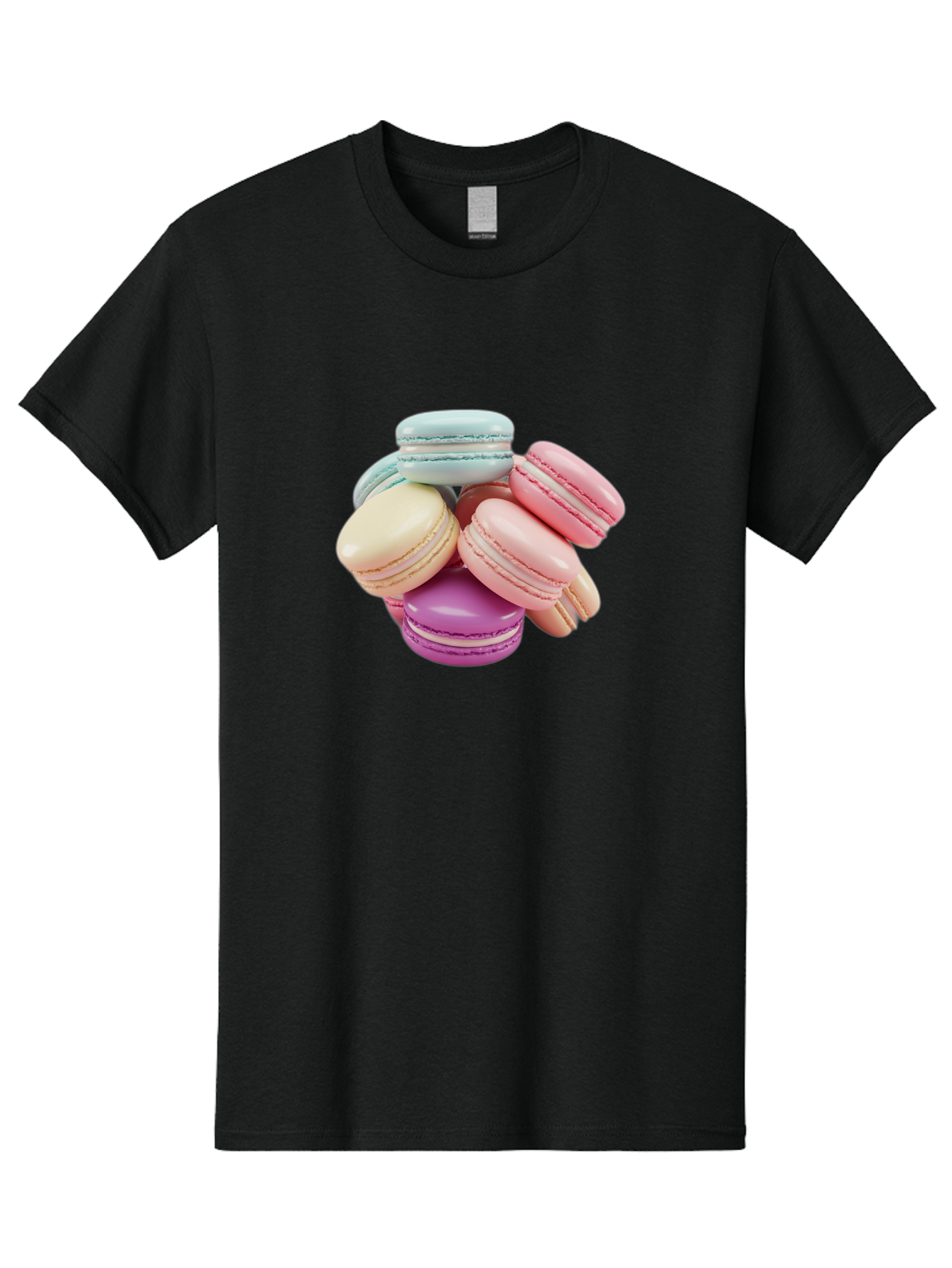 Macarons-11 Men'S Graphic Tee, 100% Cotton, Comfortable Casual Summer Wear, Machine Washable, Colorful Macarons, Pastel-Colored Desserts, Sweet Treats, French Patisserie, Delicate Meringue-Based Cookies, Creamy Fillings, Vibrant Colors, Baa945