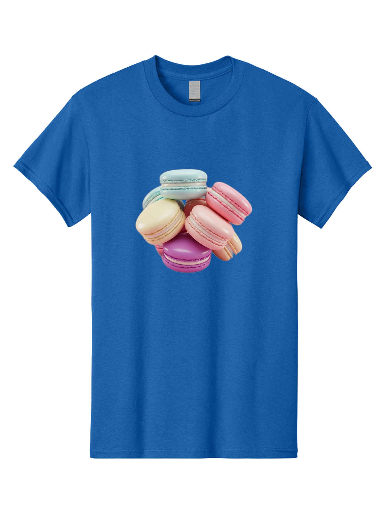 Macarons-11 Men'S Graphic Tee, 100% Cotton, Comfortable Casual Summer Wear, Machine Washable, Colorful Macarons, Pastel-Colored Desserts, Sweet Treats, French Patisserie, Delicate Meringue-Based Cookies, Creamy Fillings, Vibrant Colors, Baa945