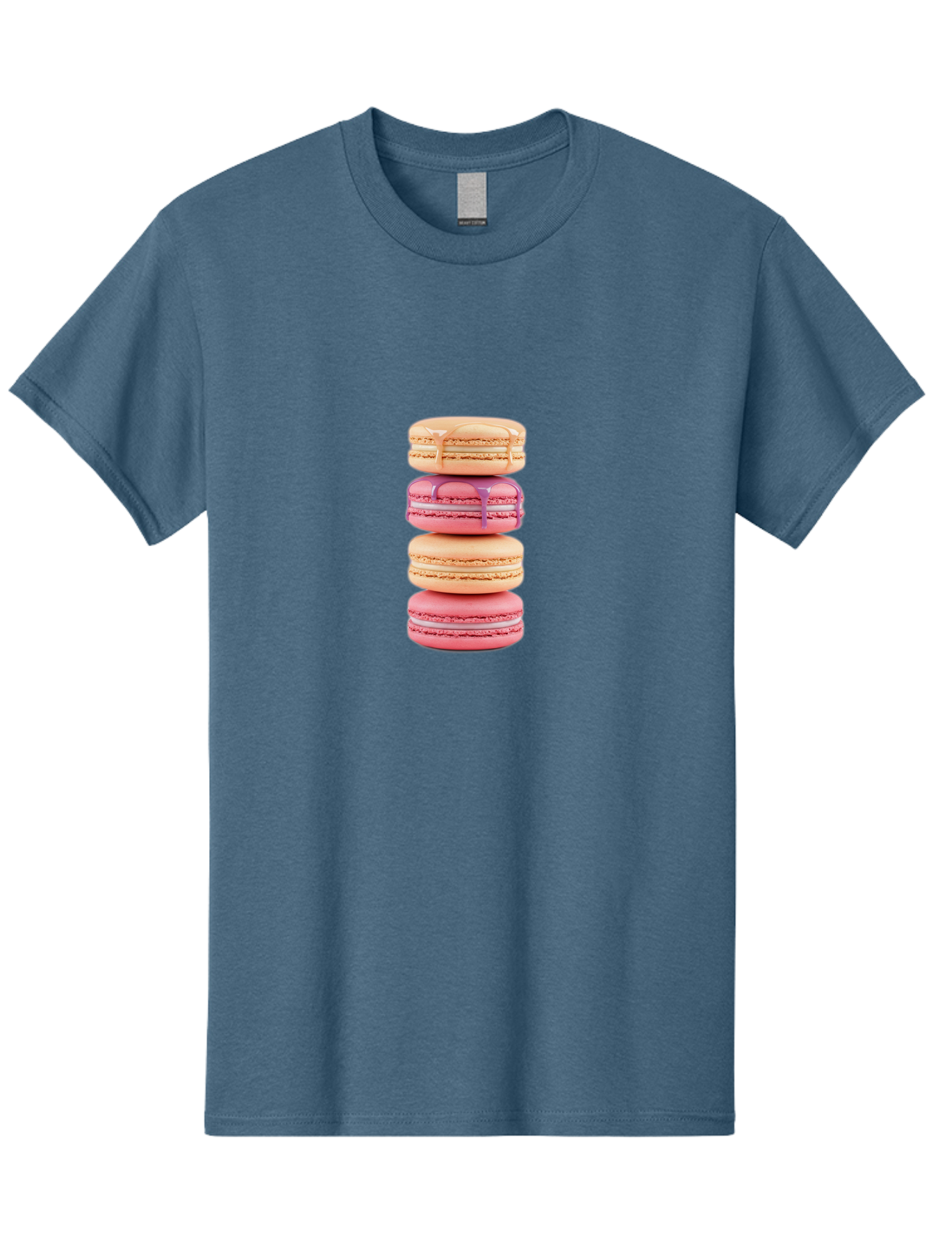 Macarons-2 Men'S Graphic Tee, 100% Cotton, Comfortable Casual Summer Wear, Machine Washable, Stacked Macarons, Pastel Colors, Pink And Beige Macarons, Vibrant Dessert, Sweet Treats, French Patisserie, Delicate Meringue-Based Cookies, Baa946