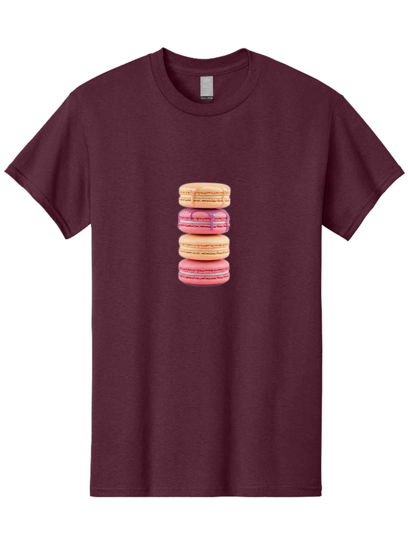 Macarons-2 Men'S Graphic Tee, 100% Cotton, Comfortable Casual Summer Wear, Machine Washable, Stacked Macarons, Pastel Colors, Pink And Beige Macarons, Vibrant Dessert, Sweet Treats, French Patisserie, Delicate Meringue-Based Cookies, Baa946