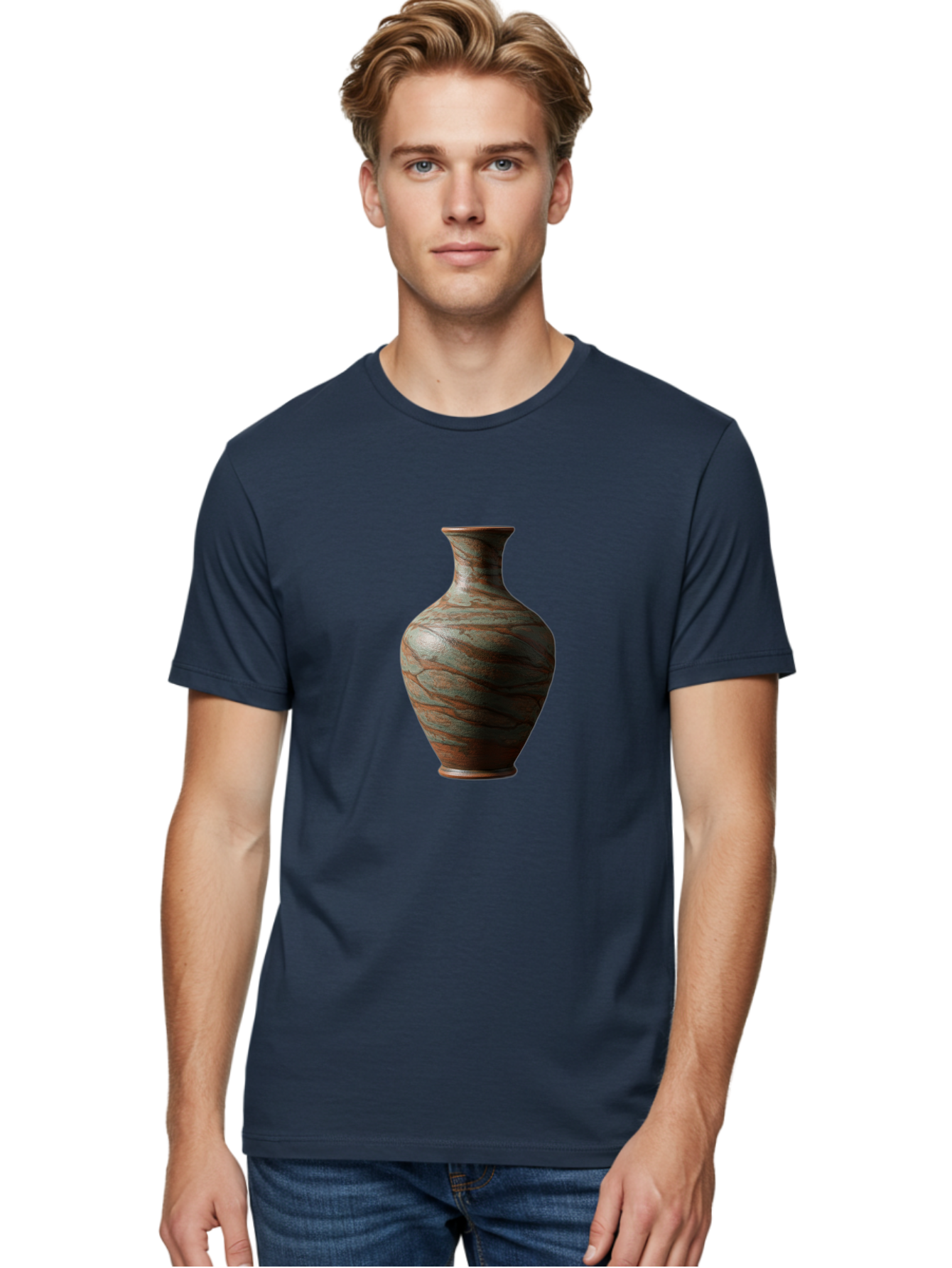 Marbled-Vase Men'S Graphic Tee, 100% Cotton, Comfortable Casual Summer Wear, Machine Washable, Marbled Vase, Decorative Vase, Elegant Design, Sophisticated Interior, Home Decor, Luxury Vase, Modern Art, Unique Pattern, Ornate Vase, Baa968