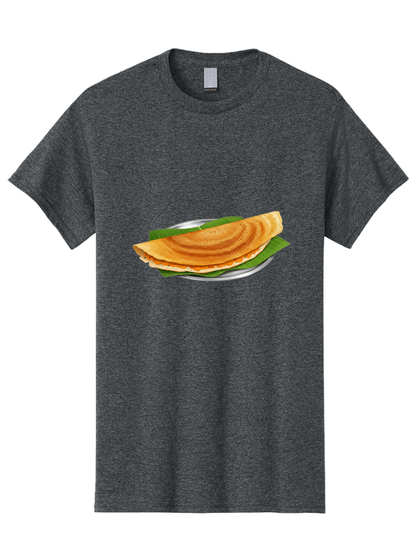 Masala-Dosa-1 Men'S Graphic Tee, 100% Cotton, Comfortable Casual Summer Wear, Machine Washable, South Indian Cuisine, Masala Dosa, Traditional Food, Fermented Crepe, Spicy Filling, Crispy Texture, Banana Leaf, Stainless Steel Plate, Baa970