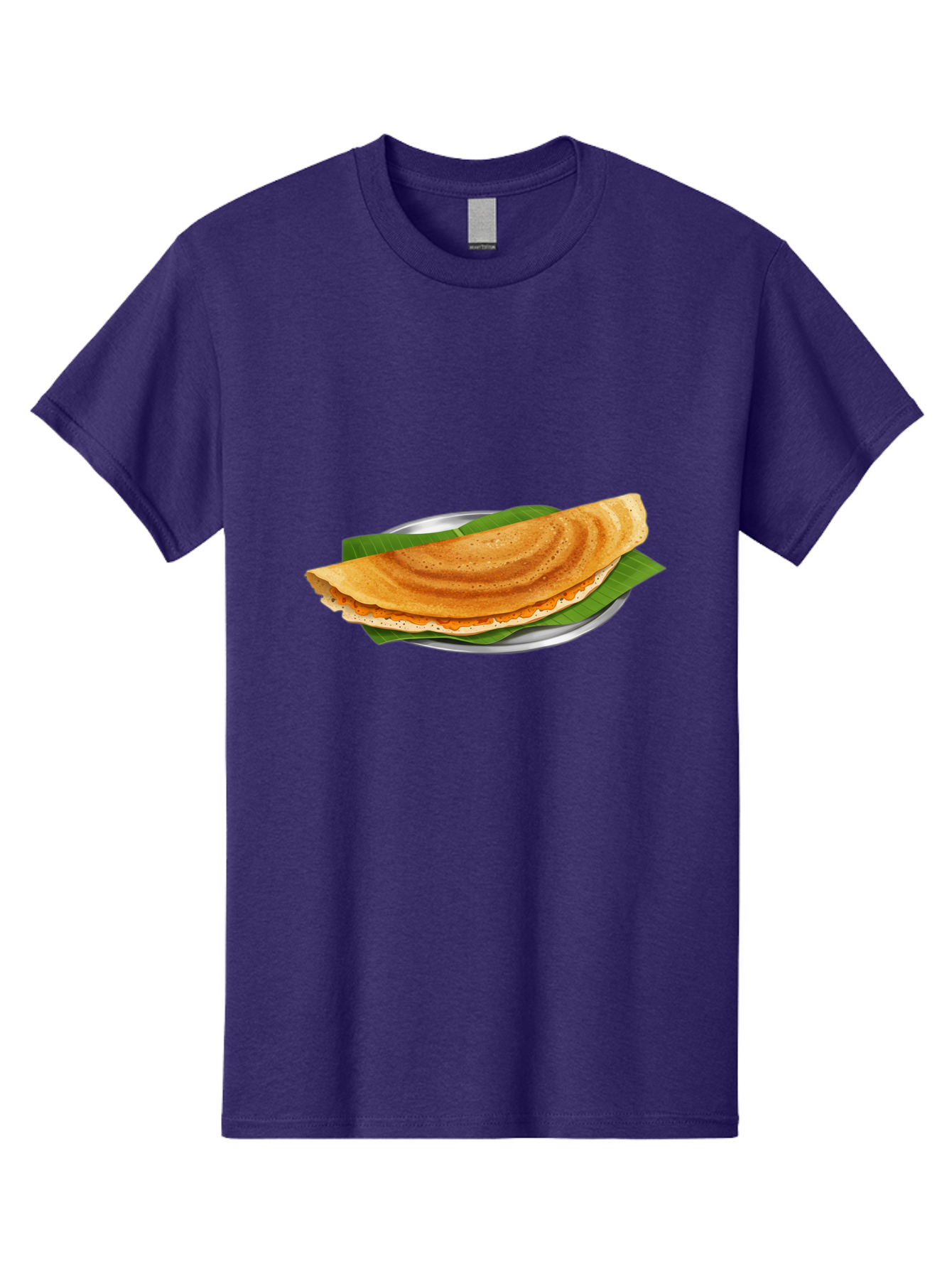 Masala-Dosa-1 Men'S Graphic Tee, 100% Cotton, Comfortable Casual Summer Wear, Machine Washable, South Indian Cuisine, Masala Dosa, Traditional Food, Fermented Crepe, Spicy Filling, Crispy Texture, Banana Leaf, Stainless Steel Plate, Baa970