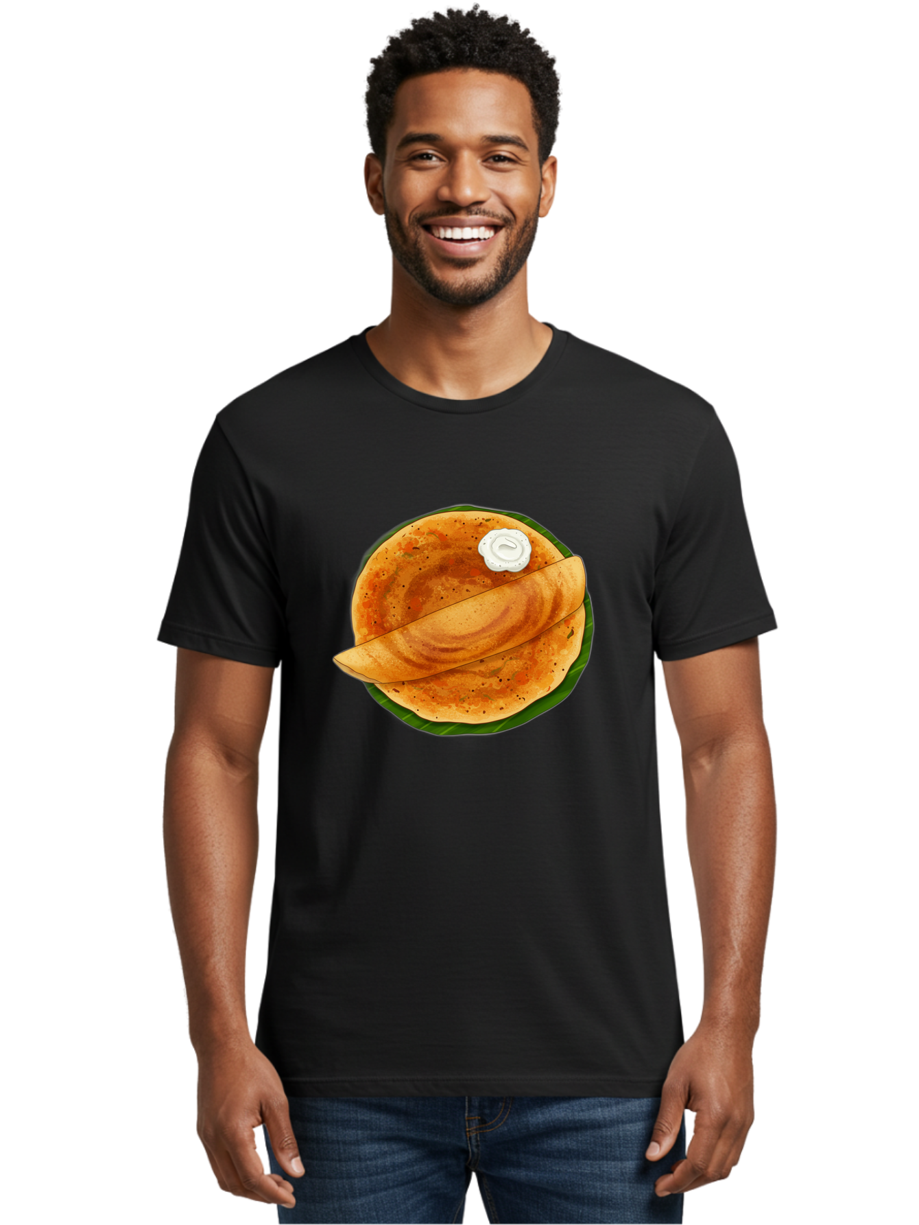 Masala-Dosa-10 Men'S Graphic Tee, 100% Cotton, Comfortable Casual Summer Wear, Machine Washable, South Indian Cuisine, Traditional Breakfast, Fermented Rice, Black Lentils, Crispy Dosa, Chutney, Savory Flavors, Indian Food, Dosa Recipe, Baa971