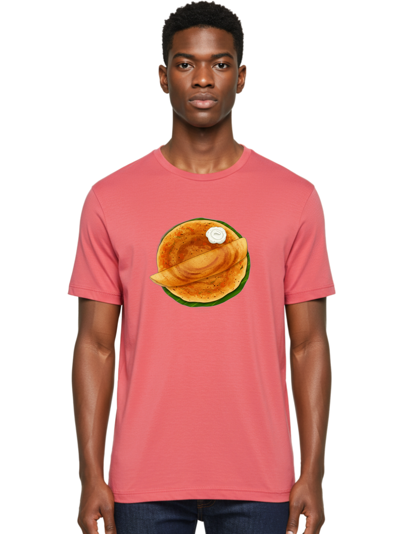 Masala-Dosa-10 Men'S Graphic Tee, 100% Cotton, Comfortable Casual Summer Wear, Machine Washable, South Indian Cuisine, Traditional Breakfast, Fermented Rice, Black Lentils, Crispy Dosa, Chutney, Savory Flavors, Indian Food, Dosa Recipe, Baa971