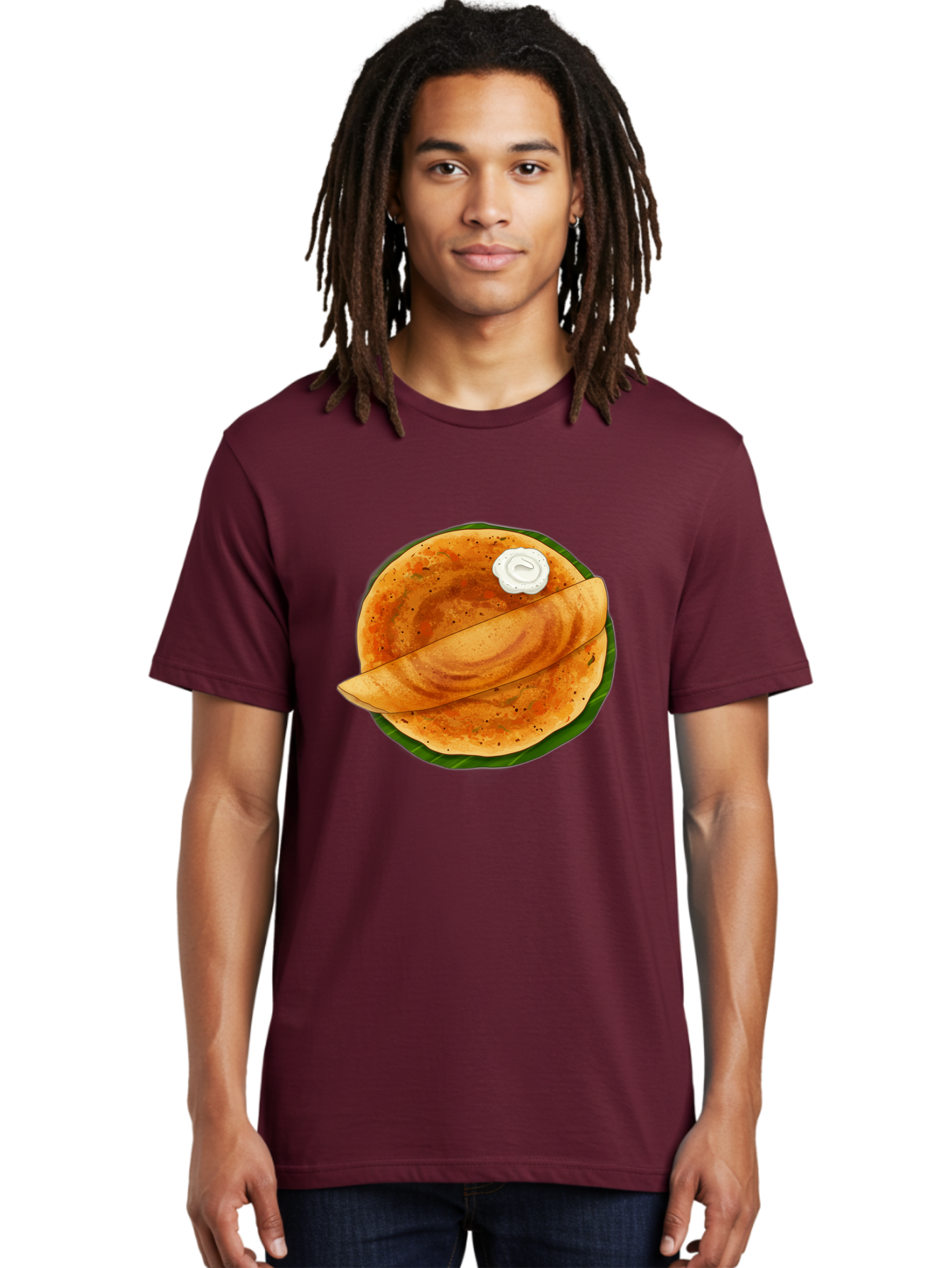 Masala-Dosa-10 Men'S Graphic Tee, 100% Cotton, Comfortable Casual Summer Wear, Machine Washable, South Indian Cuisine, Traditional Breakfast, Fermented Rice, Black Lentils, Crispy Dosa, Chutney, Savory Flavors, Indian Food, Dosa Recipe, Baa971