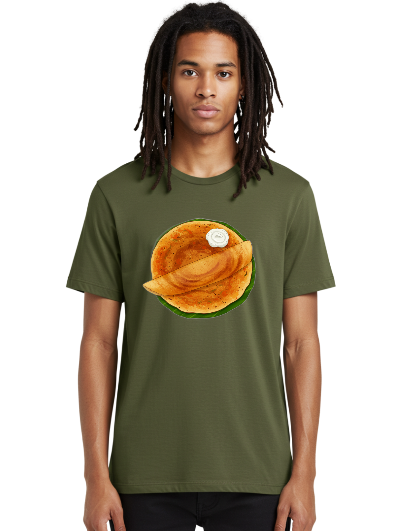 Masala-Dosa-10 Men'S Graphic Tee, 100% Cotton, Comfortable Casual Summer Wear, Machine Washable, South Indian Cuisine, Traditional Breakfast, Fermented Rice, Black Lentils, Crispy Dosa, Chutney, Savory Flavors, Indian Food, Dosa Recipe, Baa971