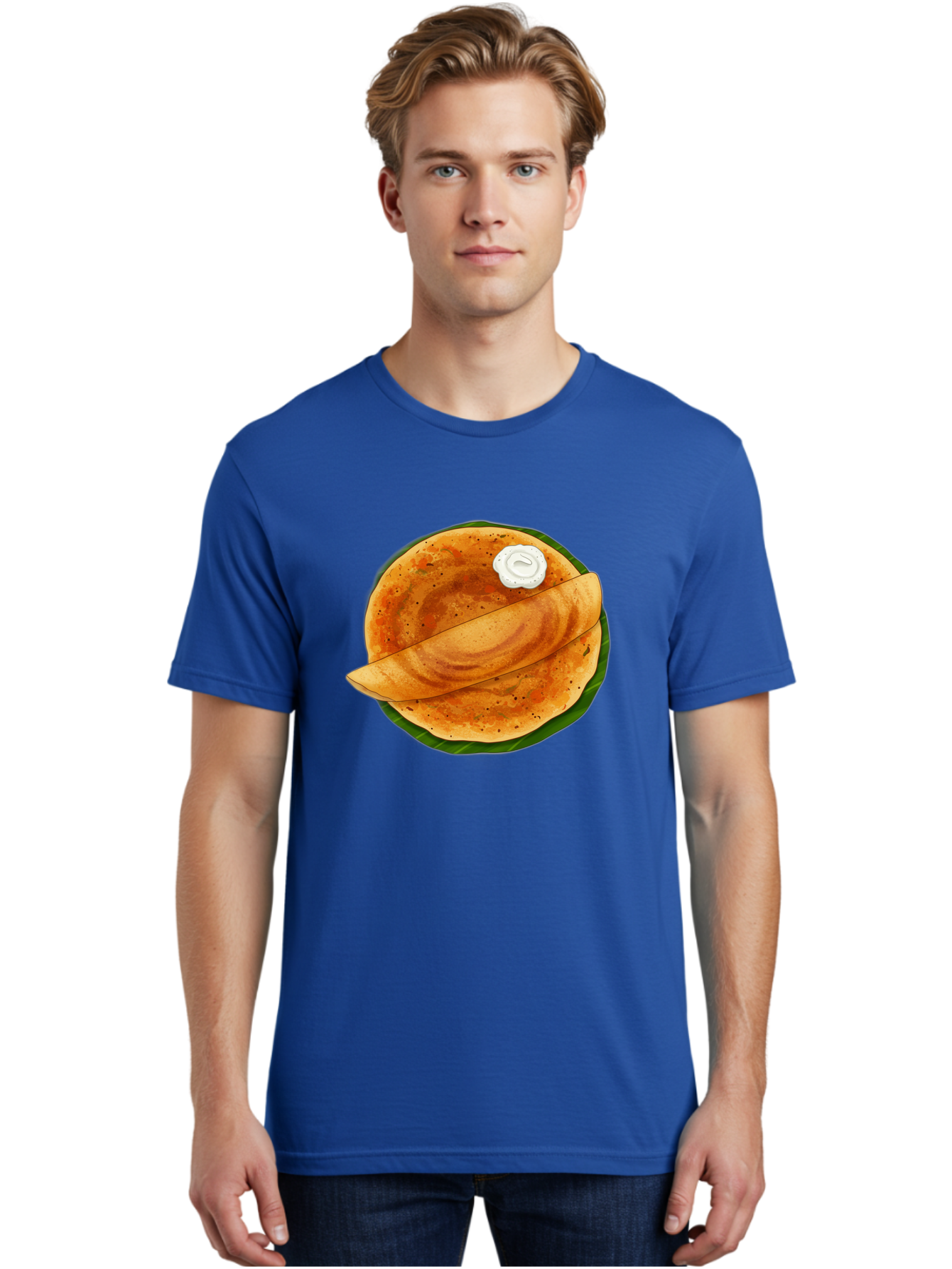 Masala-Dosa-10 Men'S Graphic Tee, 100% Cotton, Comfortable Casual Summer Wear, Machine Washable, South Indian Cuisine, Traditional Breakfast, Fermented Rice, Black Lentils, Crispy Dosa, Chutney, Savory Flavors, Indian Food, Dosa Recipe, Baa971