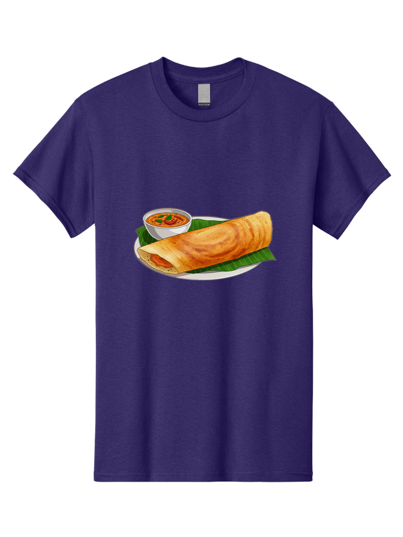 Masala-Dosa-11 Men'S Graphic Tee, 100% Cotton, Comfortable Casual Summer Wear, Machine Washable, South Indian Cuisine, Traditional Breakfast, Masala Dosa, Dosa With Chutney, Savory Crepe, Indian Street Food, Delicious Meal, Flavorful Spices, Baa972