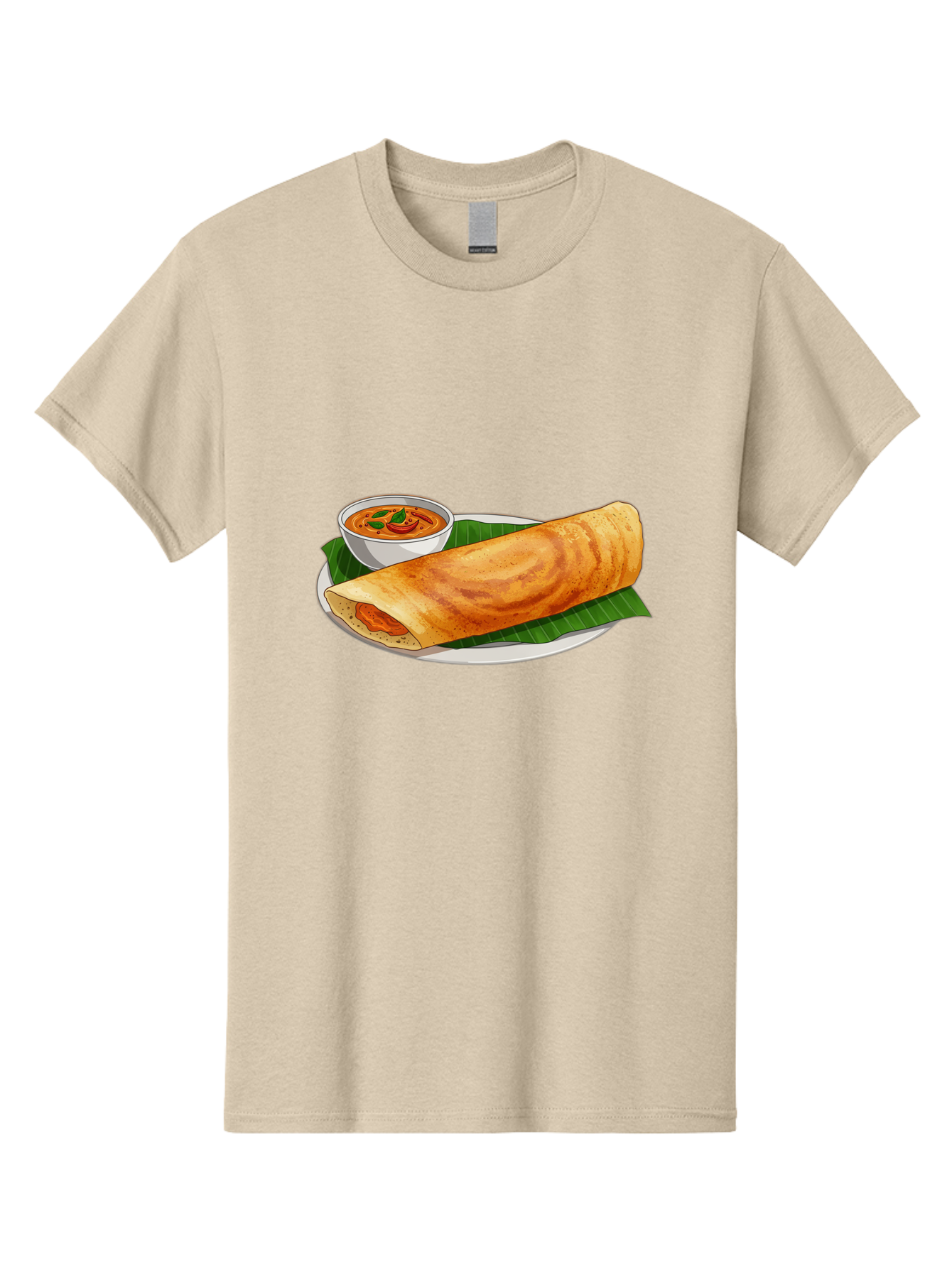 Masala-Dosa-11 Men'S Graphic Tee, 100% Cotton, Comfortable Casual Summer Wear, Machine Washable, South Indian Cuisine, Traditional Breakfast, Masala Dosa, Dosa With Chutney, Savory Crepe, Indian Street Food, Delicious Meal, Flavorful Spices, Baa972
