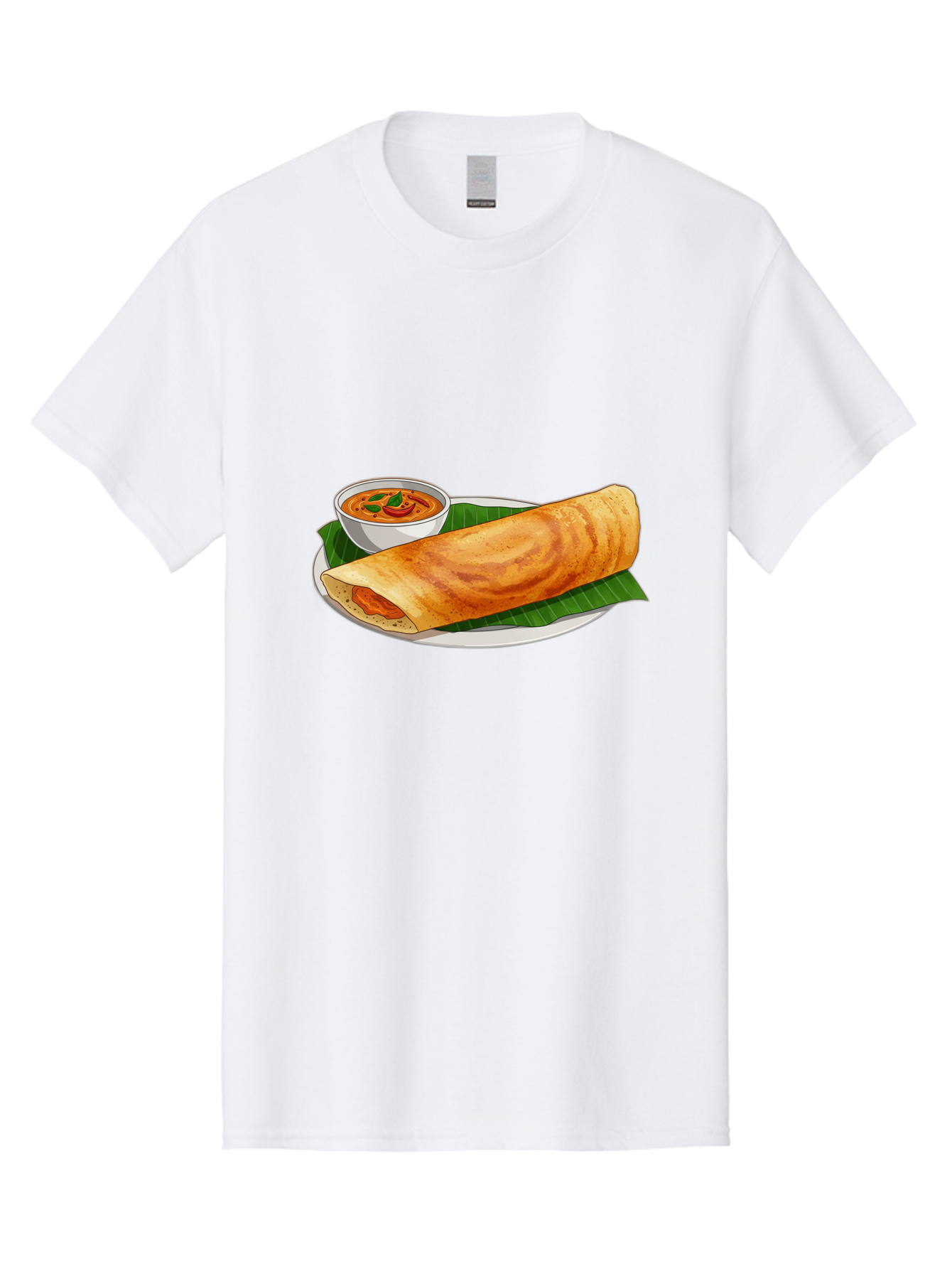 Masala-Dosa-11 Men'S Graphic Tee, 100% Cotton, Comfortable Casual Summer Wear, Machine Washable, South Indian Cuisine, Traditional Breakfast, Masala Dosa, Dosa With Chutney, Savory Crepe, Indian Street Food, Delicious Meal, Flavorful Spices, Baa972