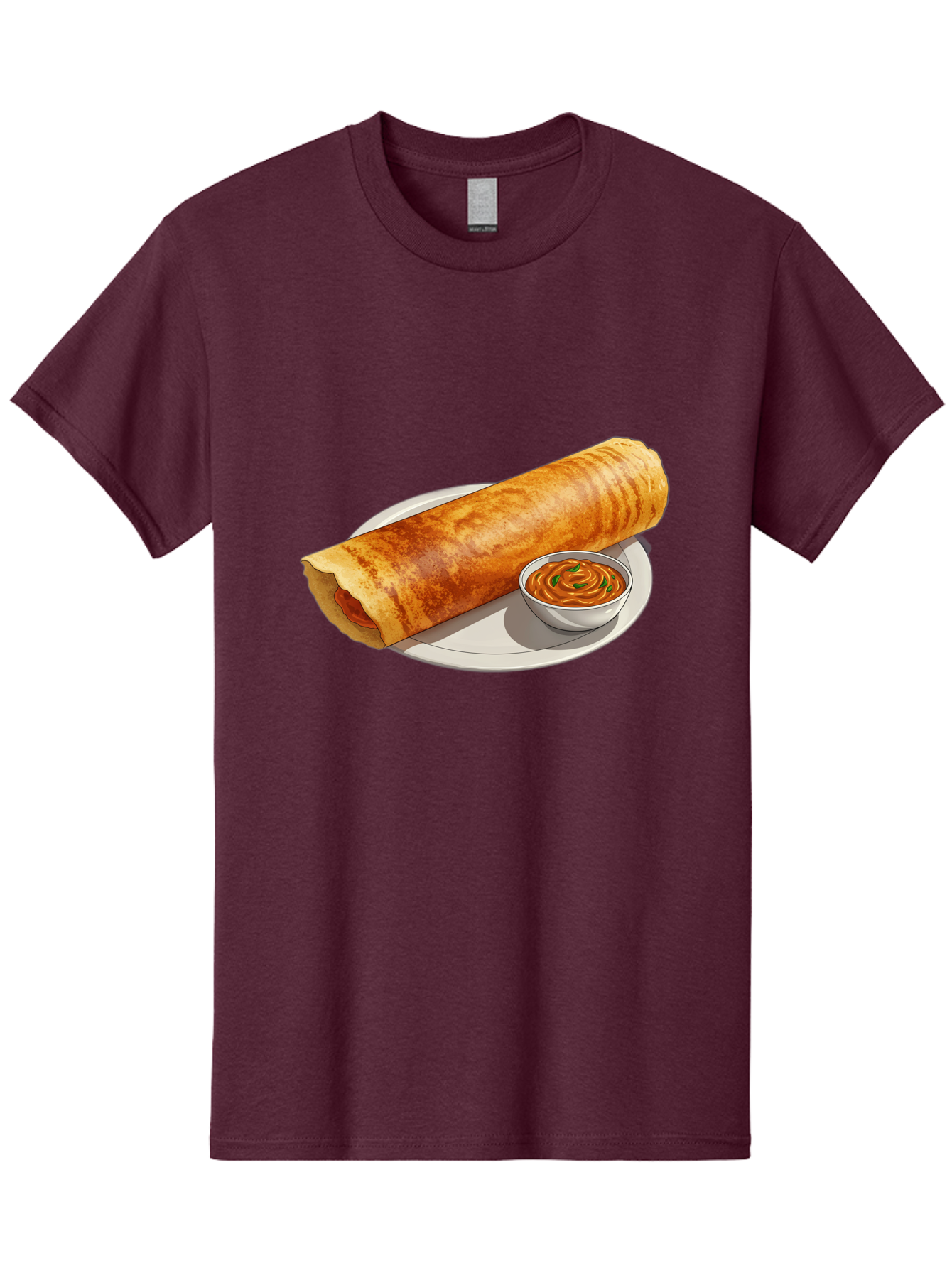 Masala-Dosa-12 Men'S Graphic Tee, 100% Cotton, Comfortable Casual Summer Wear, Machine Washable, South Indian Cuisine, Masala Dosa, Crepe, Fermented Rice, Savory Dish, Chutney, Spicy Food, Traditional Recipe Baa973