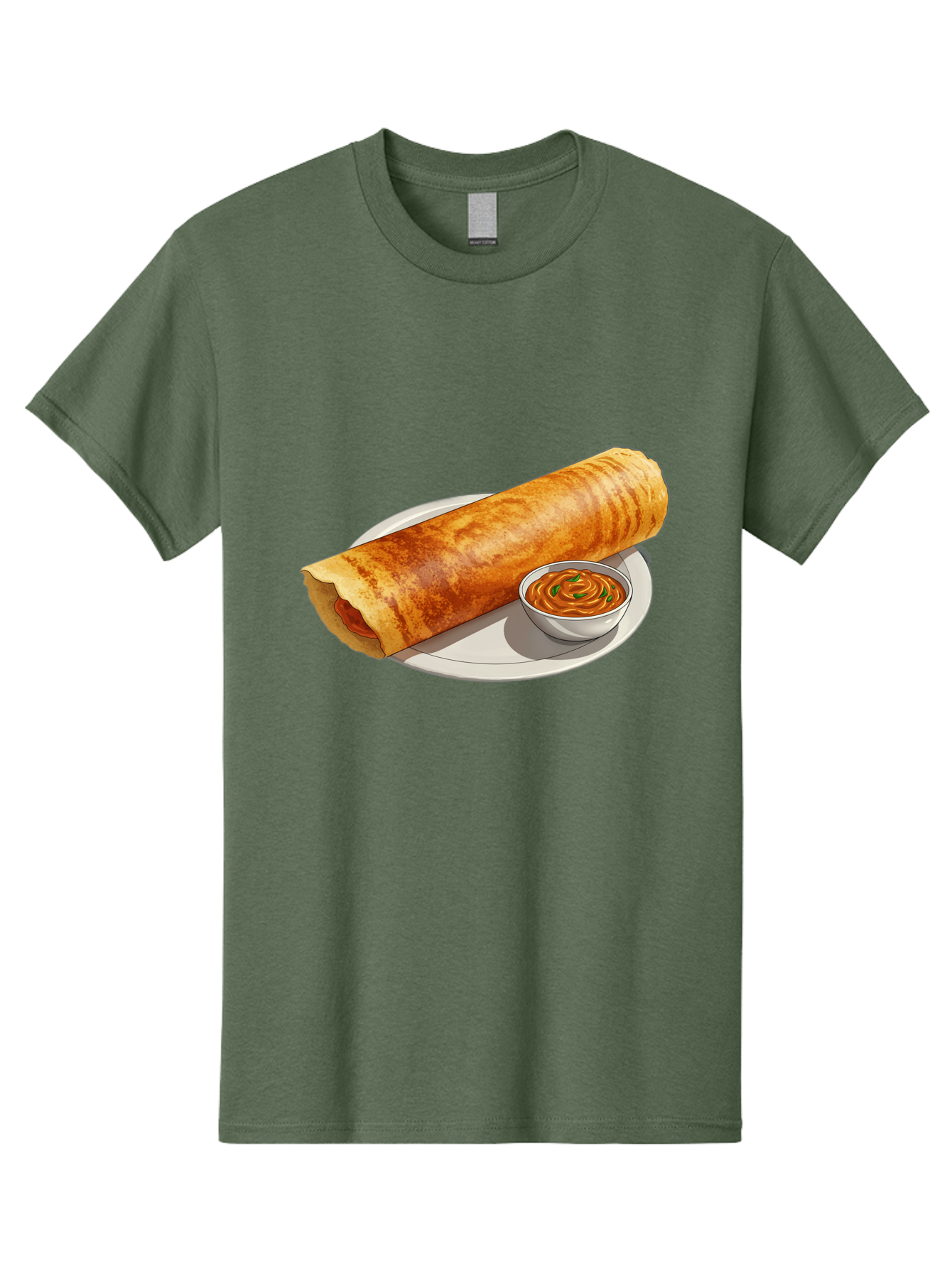 Masala-Dosa-12 Men'S Graphic Tee, 100% Cotton, Comfortable Casual Summer Wear, Machine Washable, South Indian Cuisine, Masala Dosa, Crepe, Fermented Rice, Savory Dish, Chutney, Spicy Food, Traditional Recipe Baa973