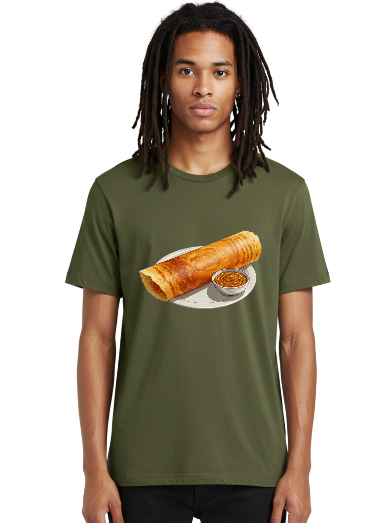 Masala-Dosa-12 Men'S Graphic Tee, 100% Cotton, Comfortable Casual Summer Wear, Machine Washable, South Indian Cuisine, Masala Dosa, Crepe, Fermented Rice, Savory Dish, Chutney, Spicy Food, Traditional Recipe Baa973