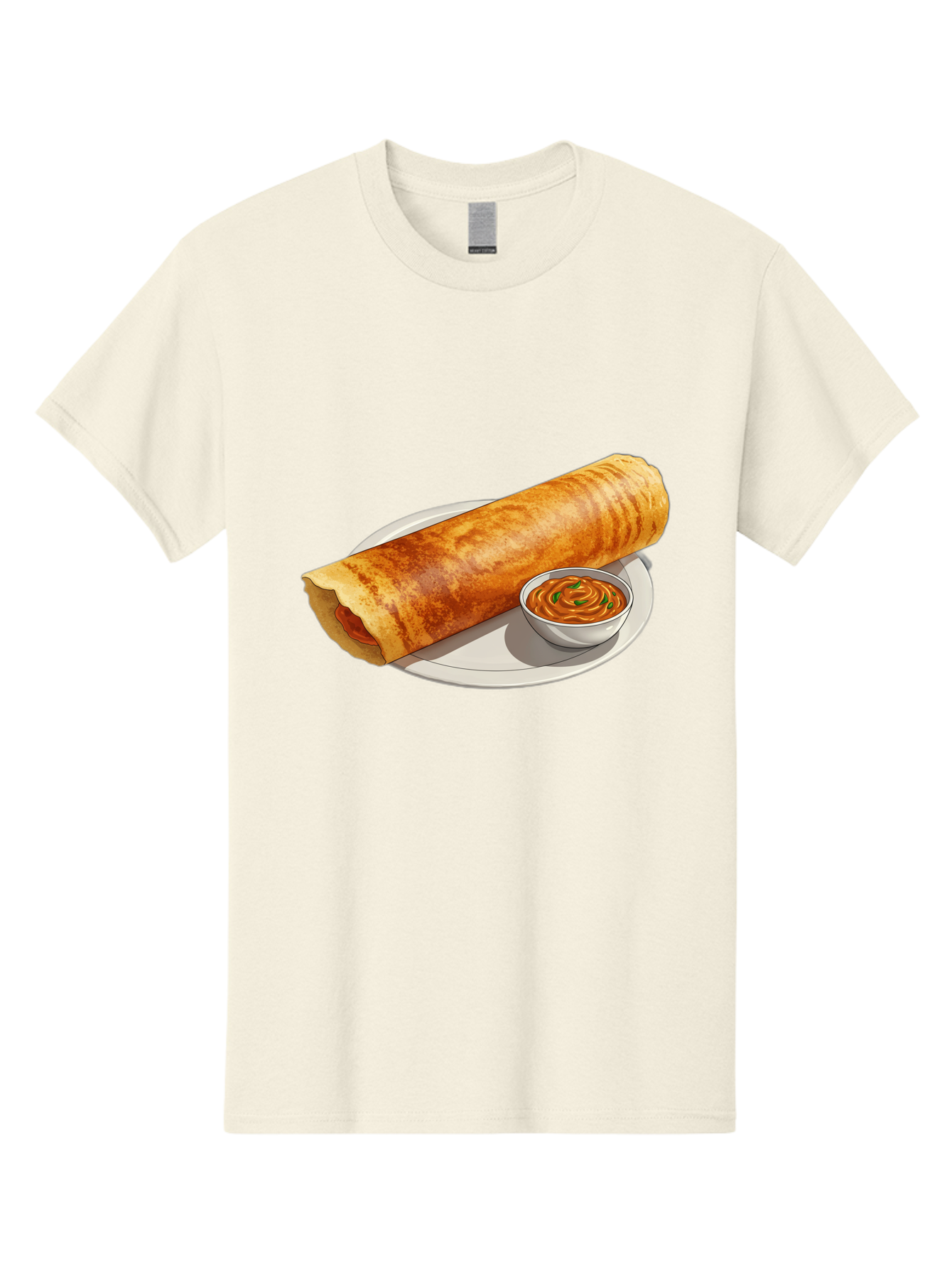 Masala-Dosa-12 Men'S Graphic Tee, 100% Cotton, Comfortable Casual Summer Wear, Machine Washable, South Indian Cuisine, Masala Dosa, Crepe, Fermented Rice, Savory Dish, Chutney, Spicy Food, Traditional Recipe Baa973