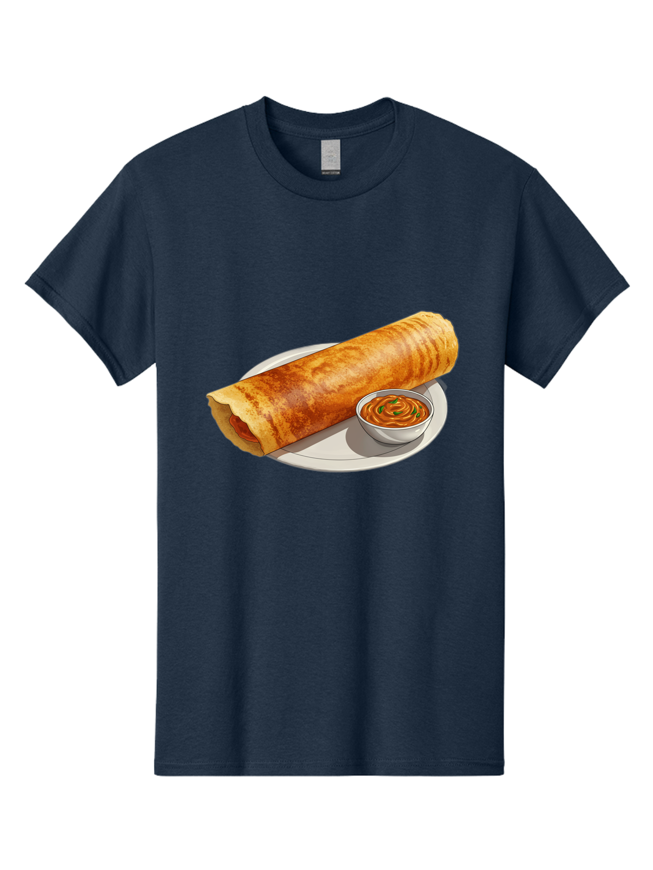 Masala-Dosa-12 Men'S Graphic Tee, 100% Cotton, Comfortable Casual Summer Wear, Machine Washable, South Indian Cuisine, Masala Dosa, Crepe, Fermented Rice, Savory Dish, Chutney, Spicy Food, Traditional Recipe Baa973