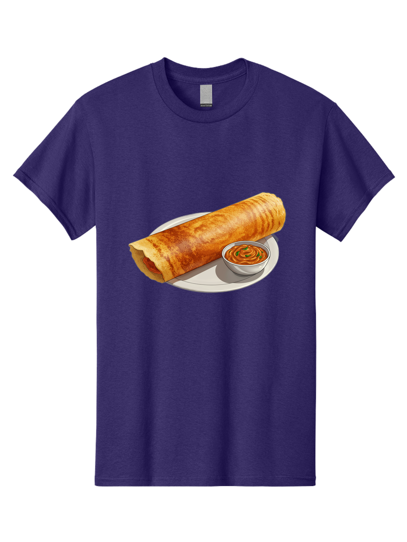 Masala-Dosa-12 Men'S Graphic Tee, 100% Cotton, Comfortable Casual Summer Wear, Machine Washable, South Indian Cuisine, Masala Dosa, Crepe, Fermented Rice, Savory Dish, Chutney, Spicy Food, Traditional Recipe Baa973